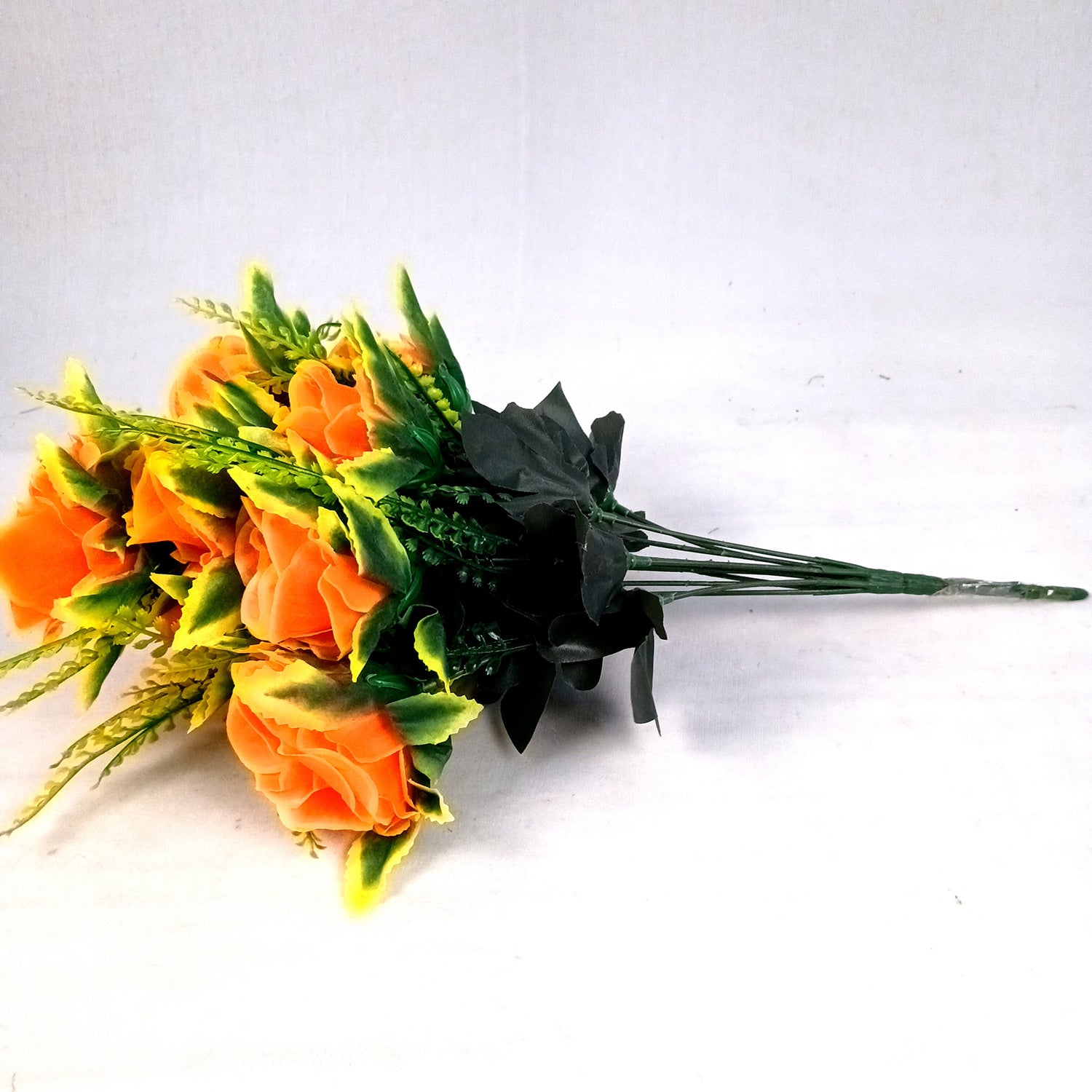 Artificial Flower Bouquet | Rose Fake Flowers Bunch - For Vase, Pot, Home, Bedroom, Balcony, Office Corner, Living Room - 16 Inch - Apkamart #Style_Design 2