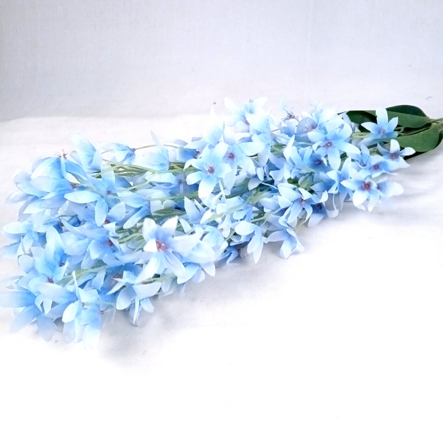 Artificial Orchids Flower Bouquets | Fake Flowers Bunch - For Vase, Pot, Home, Bedroom, Balcony, Office Corner, Living Room - 28 Inch - Apkamart #Colour_Blue