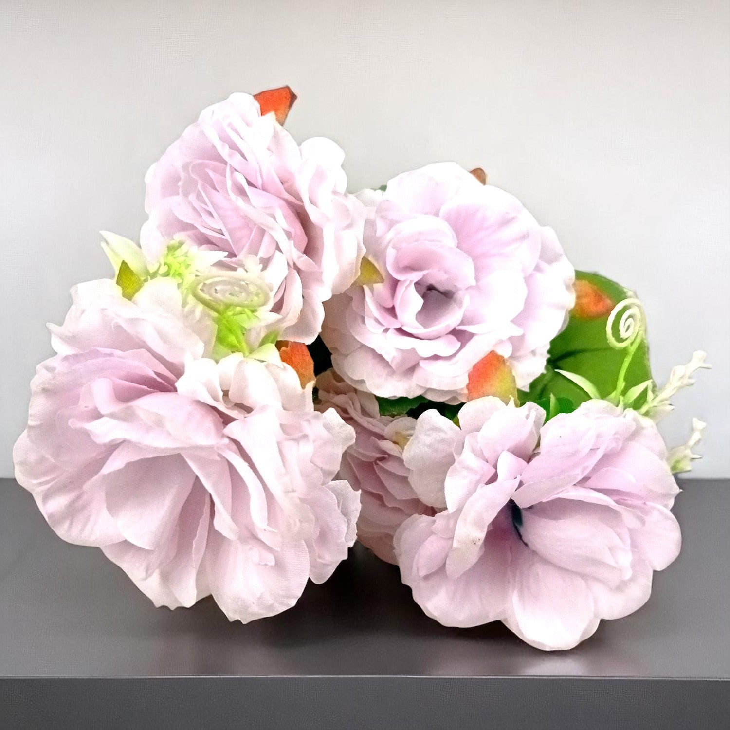 Artificial Flowers Rose Sticks | Faux Flowers Bunch - for Home Decor, Living Room, Wedding & Party Decoration (Vase Not Included) - 15 Inch - Apkamart #Colour_Purple