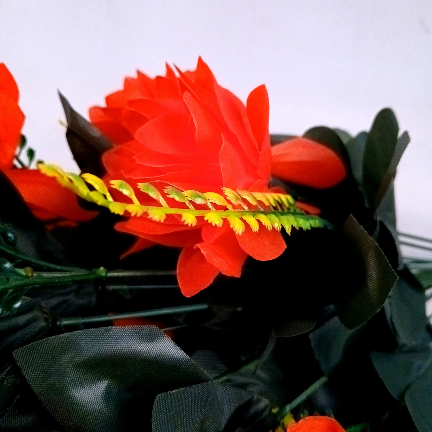 Artificial Flowers Bunches for Vase Pot | Faux Flowers Sticks - for Home Decor Living Room Side Table Centerpiece - 27 Inch - Apkamart #Colour_Red