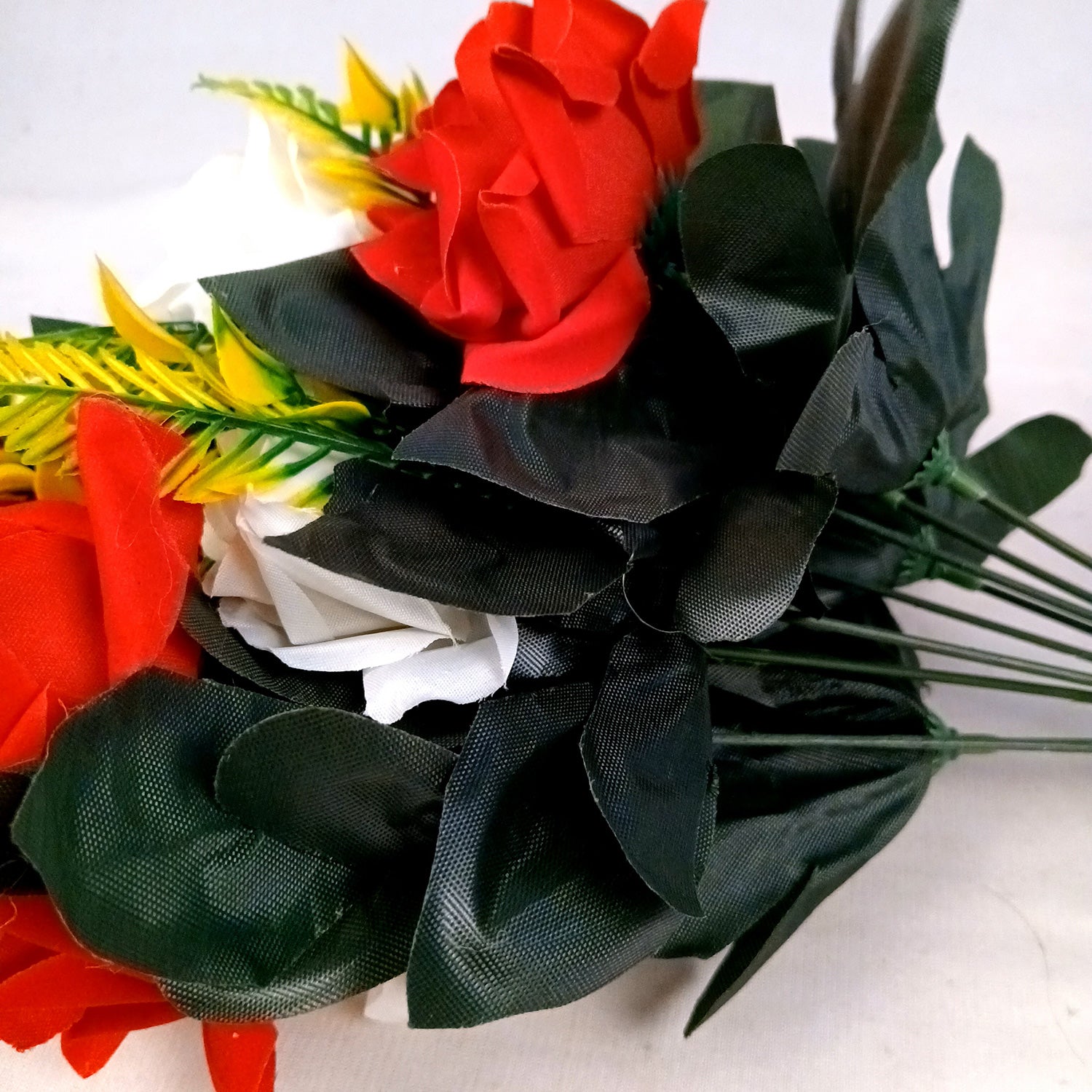 Artificial Flowers Rose | Faux Gulab Flowers Bunch - for Home Decor, Living Room, Centerpiece - 16 Inch - Apkamart