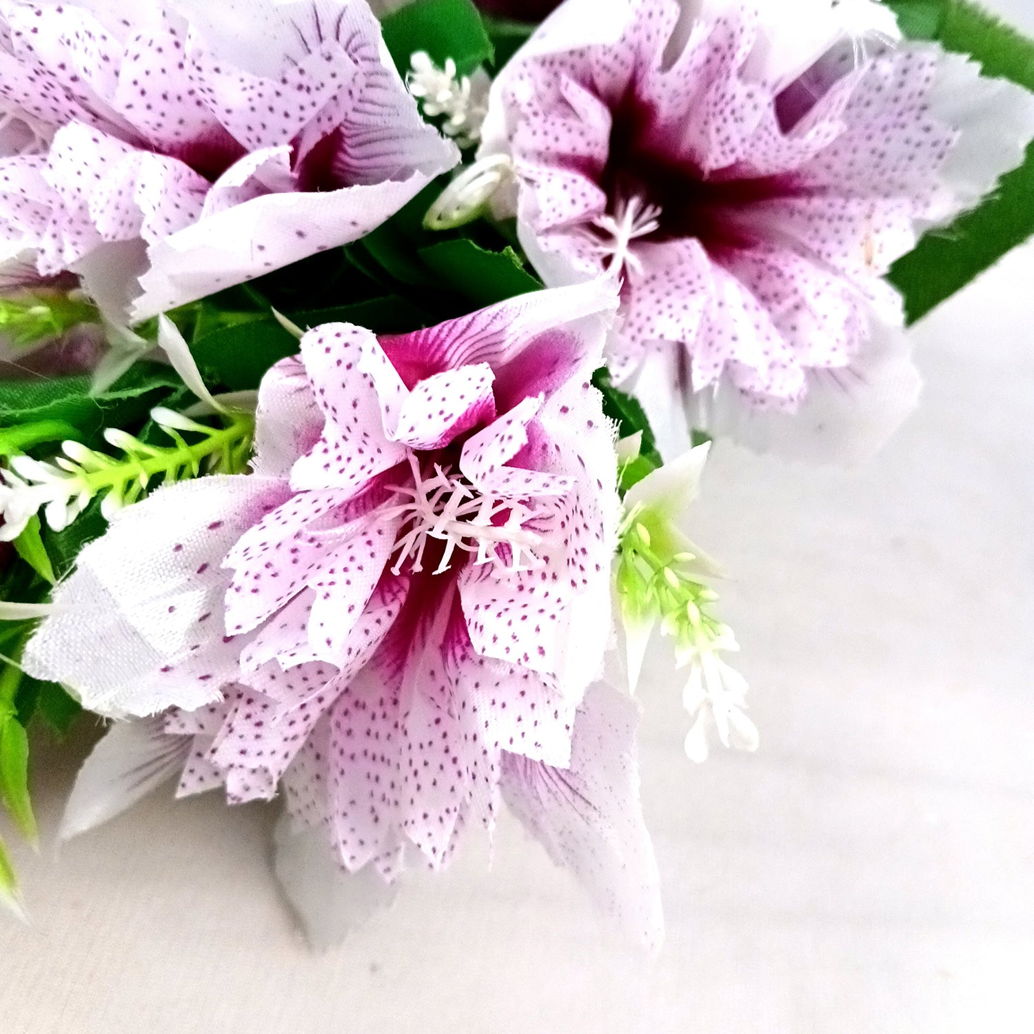 Artificial Flower Bouquets | Faux Flowers Bunch - for Table Vase, Pot, Home Decor, Living Room, Side Table Centerpiece - 18 Inch - Apkamart #Colour_Purple