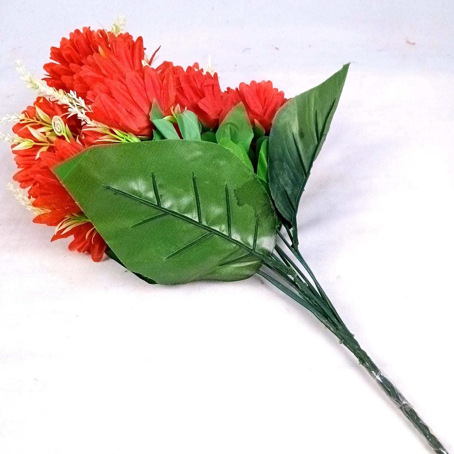 Artificial Flower Dahlia | Fake Flowers Bunch Dahalia - For Vase, Pot, Home, Bedroom, Balcony, Office Corner, Living Room - 18 Inch - Apkamart #Colour_Red