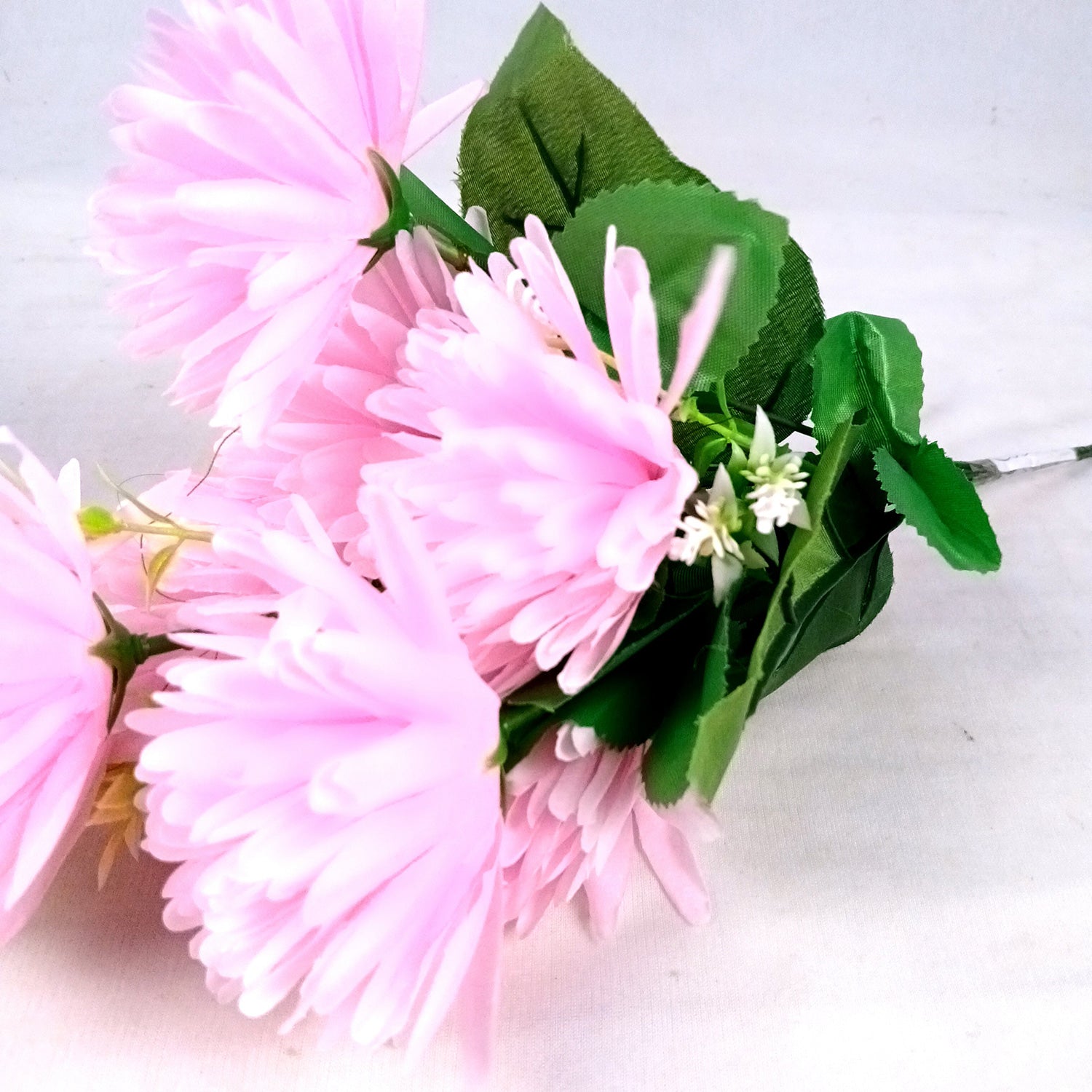 Artificial Flowers Dahlia Bunches for Vase Pot | Faux Flowers Stick - for Home Decor, Living Room, Wedding & Party Decoration  (Vase Not Included) - 15 Inch - Apkamart #Colour_Pink