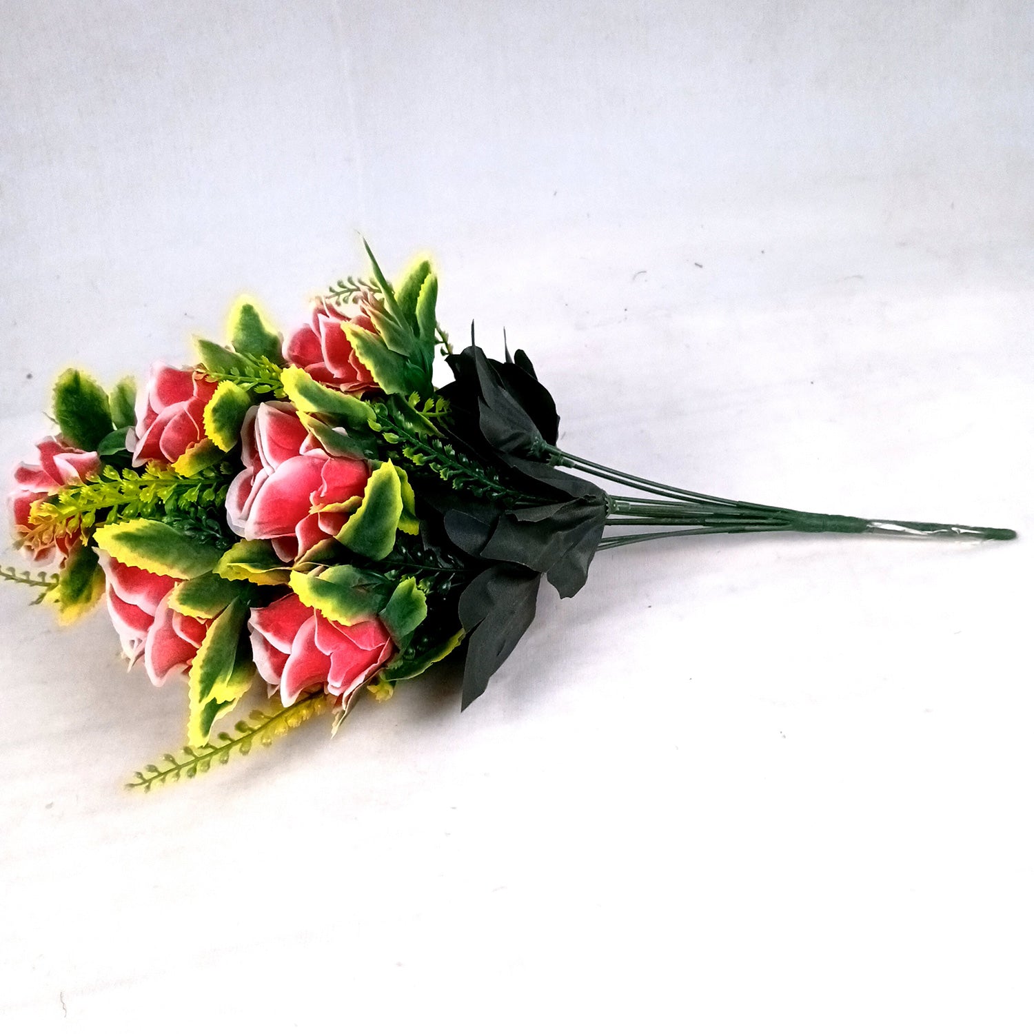 Artificial Flower Bouquet | Rose Fake Flowers Bunch - For Vase, Pot, Home, Bedroom, Balcony, Office Corner, Living Room - 16 Inch - Apkamart #Style_Design 3