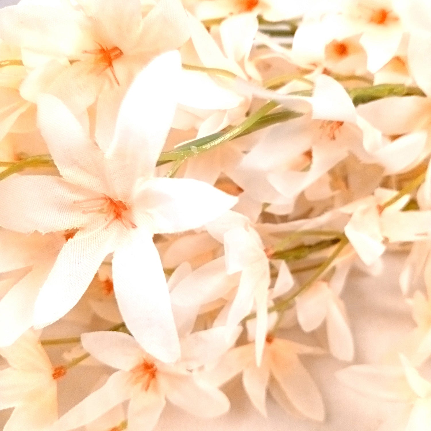 Artificial Orchids Flower Bouquets | Fake Flowers Bunch - For Vase, Pot, Home, Bedroom, Balcony, Office Corner, Living Room - 28 Inch - Apkamart #Colour_Cream