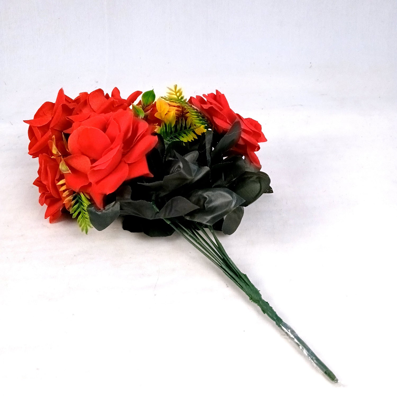 Artificial Flowers Rose Bunches for Vase Pot | Faux Flowers Stem - for Home Decor Living Room Side Table Centerpiece - 16 Inch - Apkamart