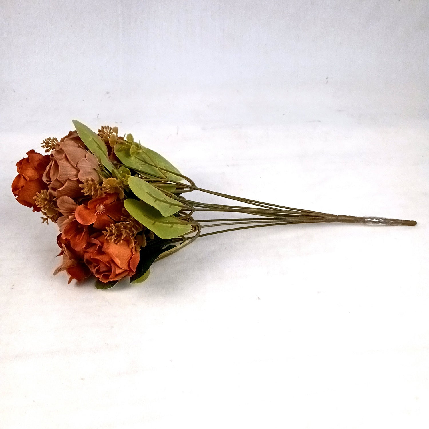 Artificial Flowers | Faux Flowers Rose Bunch - for Home Decor, Living Room, Office, Centerpiece - 15 Inch - Apkamart #Colour_Multicolor