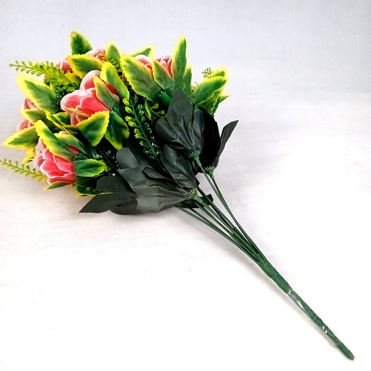 Artificial Flower Bouquet | Rose Fake Flowers Bunch - For Vase, Pot, Home, Bedroom, Balcony, Office Corner, Living Room - 16 Inch - Apkamart #Style_Design 3