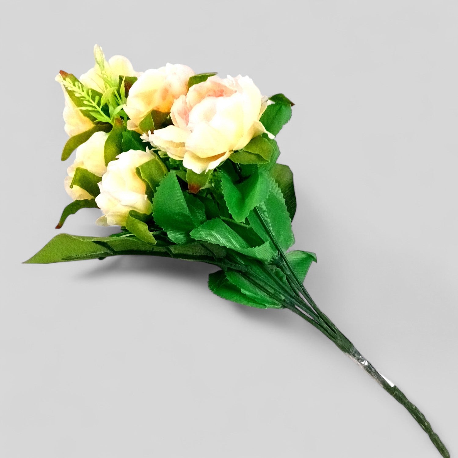 Artificial Flowers Rose Bunches for Vase Pot | Faux Flowers Stem - Home Decor, Living Room, Office & Festivals Decoration (Vase Not Included) - 15 Inch - Apkamart #Colour_Yellow