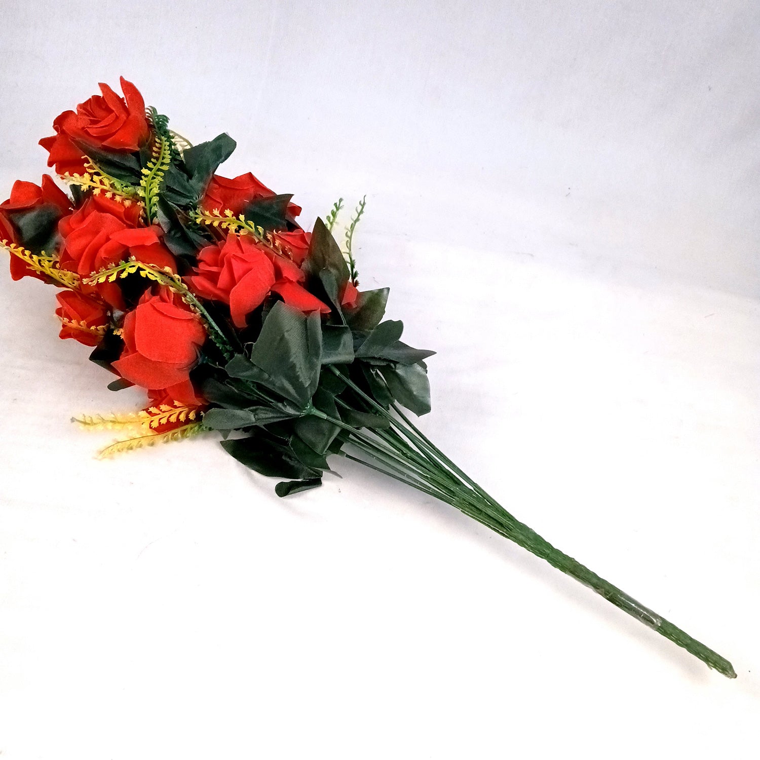 Artificial Flower Bouquet | Fake Rose Flowers Bunch - For Vase, Pot, Home, Bedroom, Balcony, Living Room - 24 Inch - Apkamart