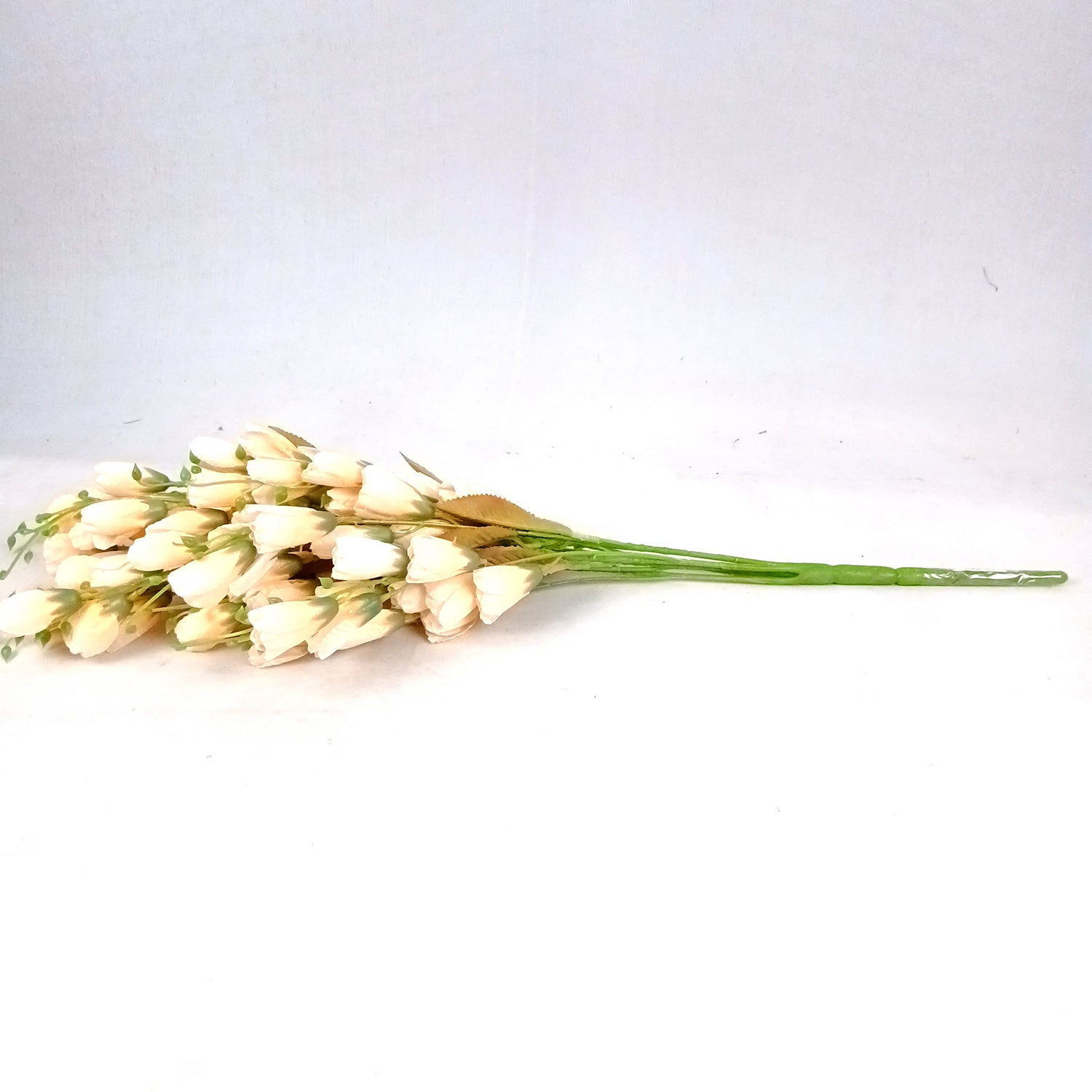 Artificial Flowers | Faux Tulips Flowers Bunch - for Home Decor, Office Corner, Living Room, Side Table, Centerpiece - 27 Inch - Apkamart #Colour_Cream