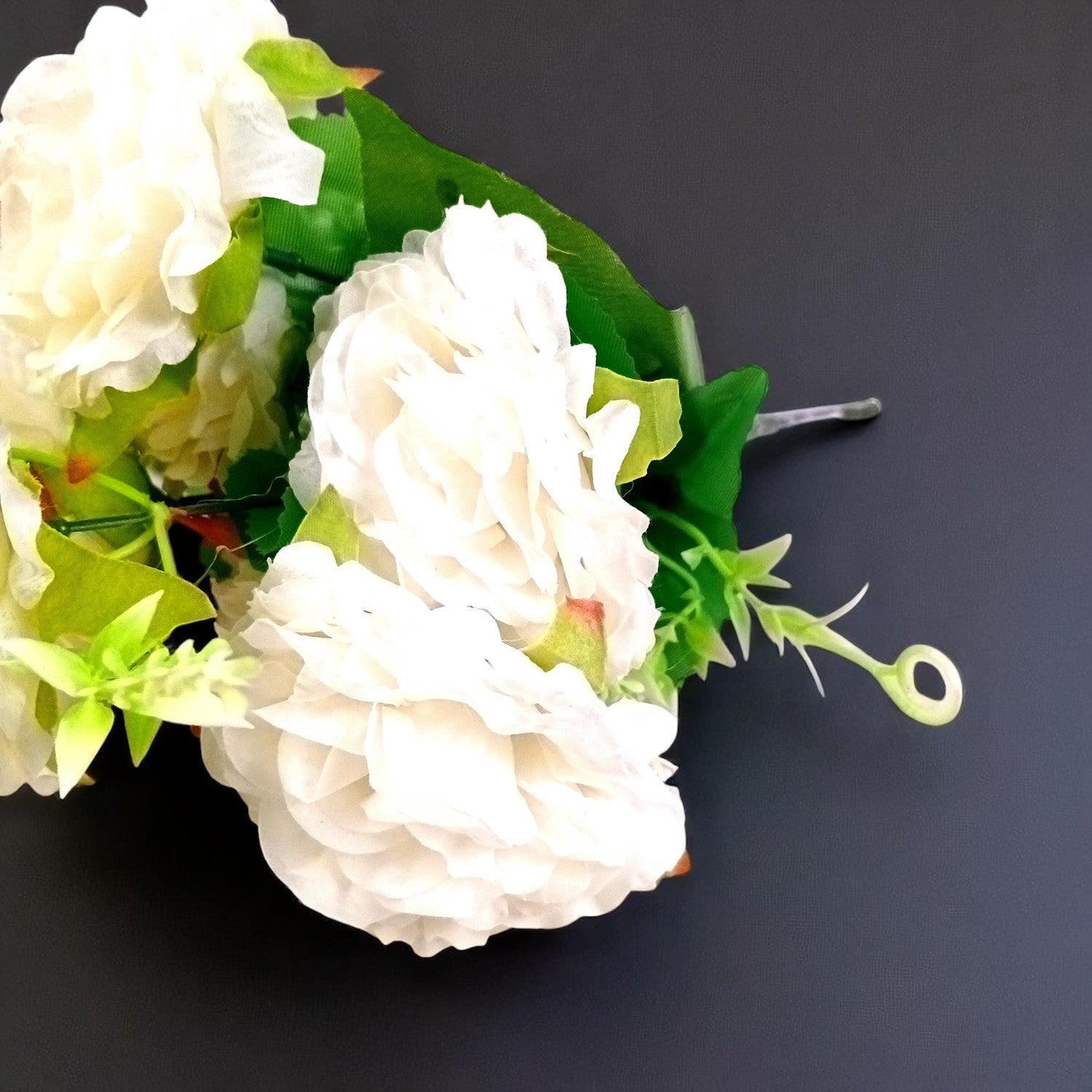 Artificial Flowers Rose Sticks | Faux Flowers Bunch - for Home Decor, Living Room, Wedding & Party Decoration (Vase Not Included) - 15 Inch - Apkamart #Colour_White