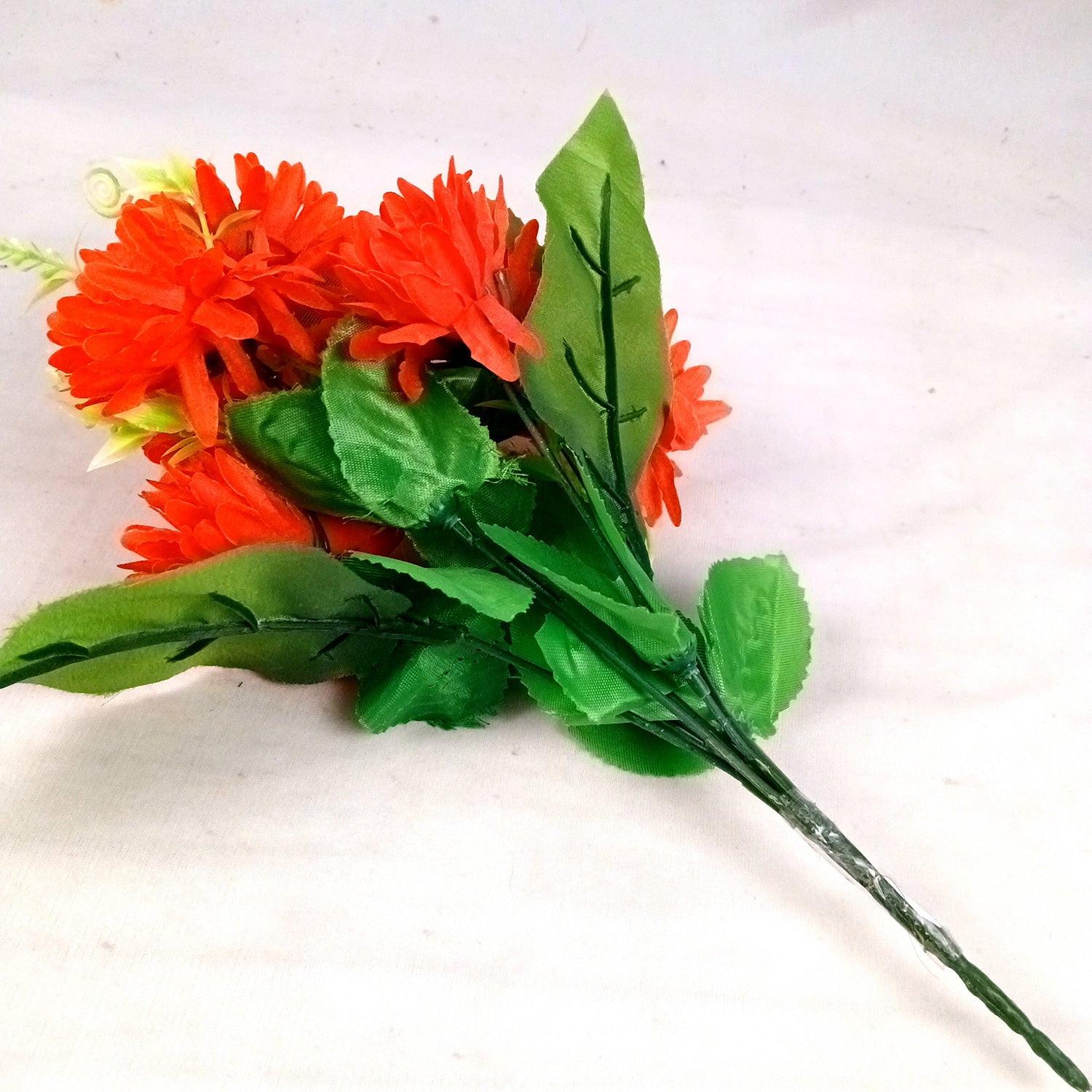 Artificial Flowers Dahlia Bunches for Vase Pot | Faux Flowers Stick - for Home Decor, Living Room, Wedding & Party Decoration (Vase Not Included) - 14 Inch - Apkamart #Colour_Red