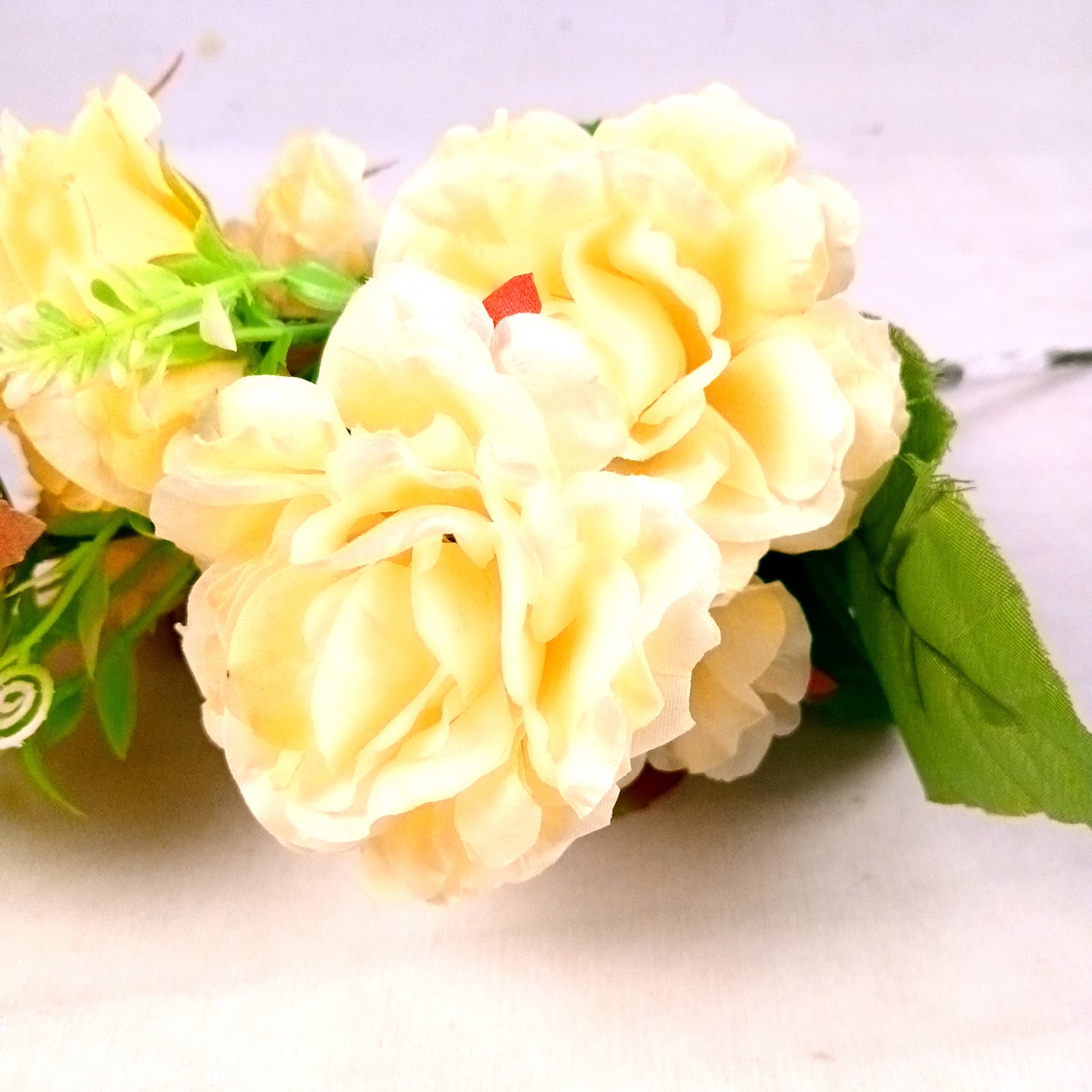 Artificial Flowers Rose Bunches for Vase Pot | Faux Flowers Stem - for Home Decor, Living Room, Office & Festivals Decoration (Vase Not Included) - 15 Inch - Apkamart #Colour_Yellow