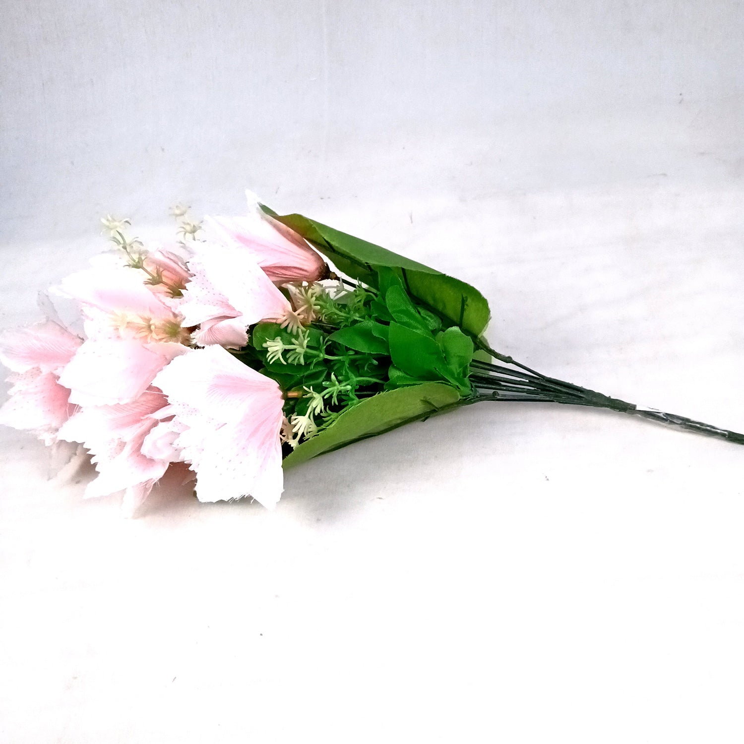 Artificial Flower Bouquets | Fake Flowers Bunch - For Vase, Pot, Home, Balcony, Office Corner, Living Room - 18 Inch - Apkamart #Colour_Pink