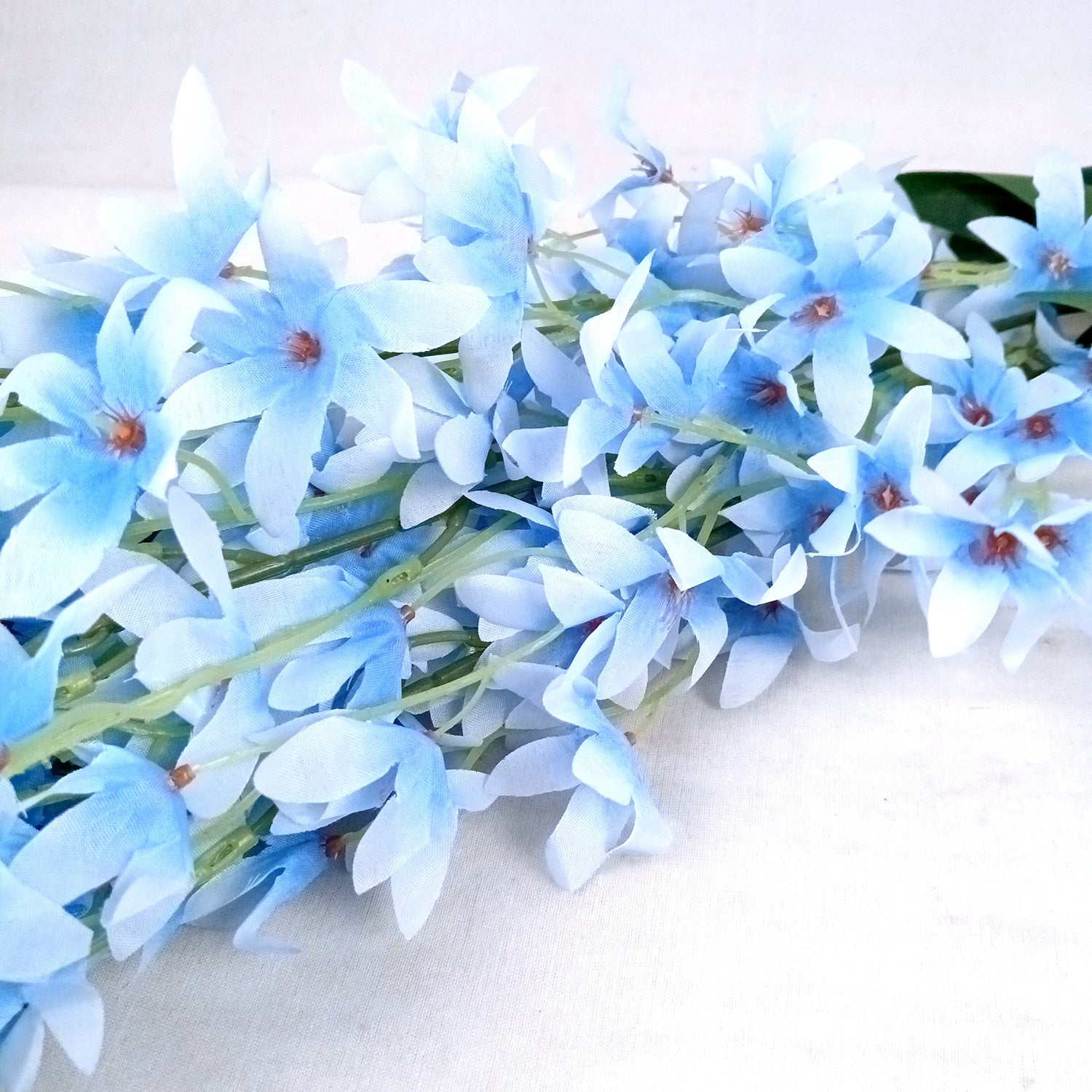 Artificial Orchids Flower Bouquets | Fake Flowers Bunch - For Vase, Pot, Home, Bedroom, Balcony, Office Corner, Living Room - 28 Inch - Apkamart #Colour_Blue