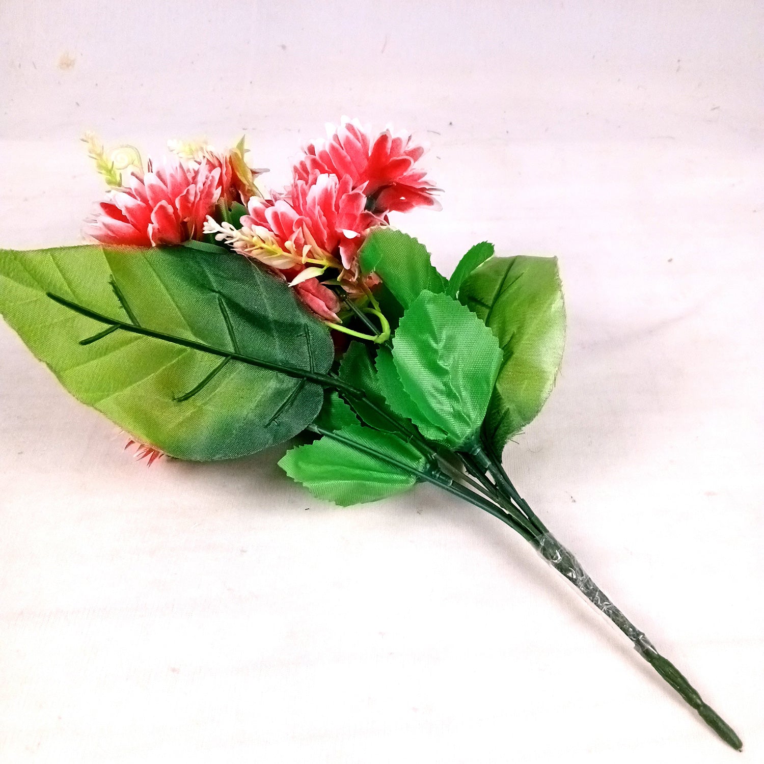 Artificial Flowers Dahlia Bunches for Vase Pot | Faux Flowers Stick - for Home Decor, Living Room, Wedding & Party Decoration (Vase Not Included) - 14 Inch - Apkamart #Colour_Pink