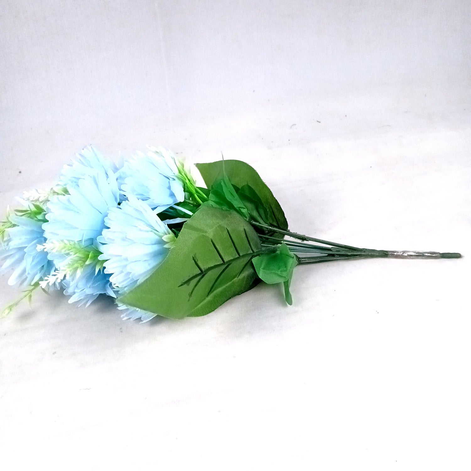Artificial Flower Dahlia | Fake Flowers Bunch Dahalia - For Vase, Pot, Home, Bedroom, Balcony, Office Corner, Living Room - 18 Inch - Apkamart #Colour_Blue
