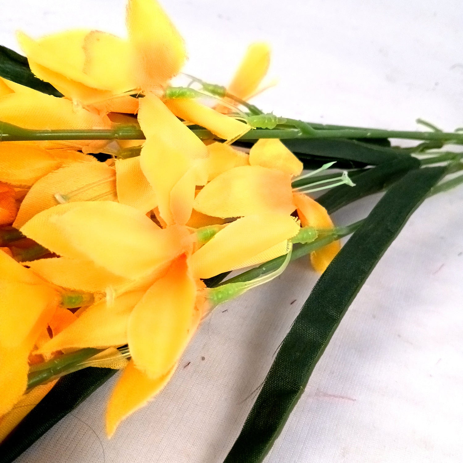 Artificial Flowers Gladiolus Bunches for Vase Pot | Faux Flowers Stem - for Home Decor Living Room Side Table - 26 Inch - Apkamart #Colour_Yellow