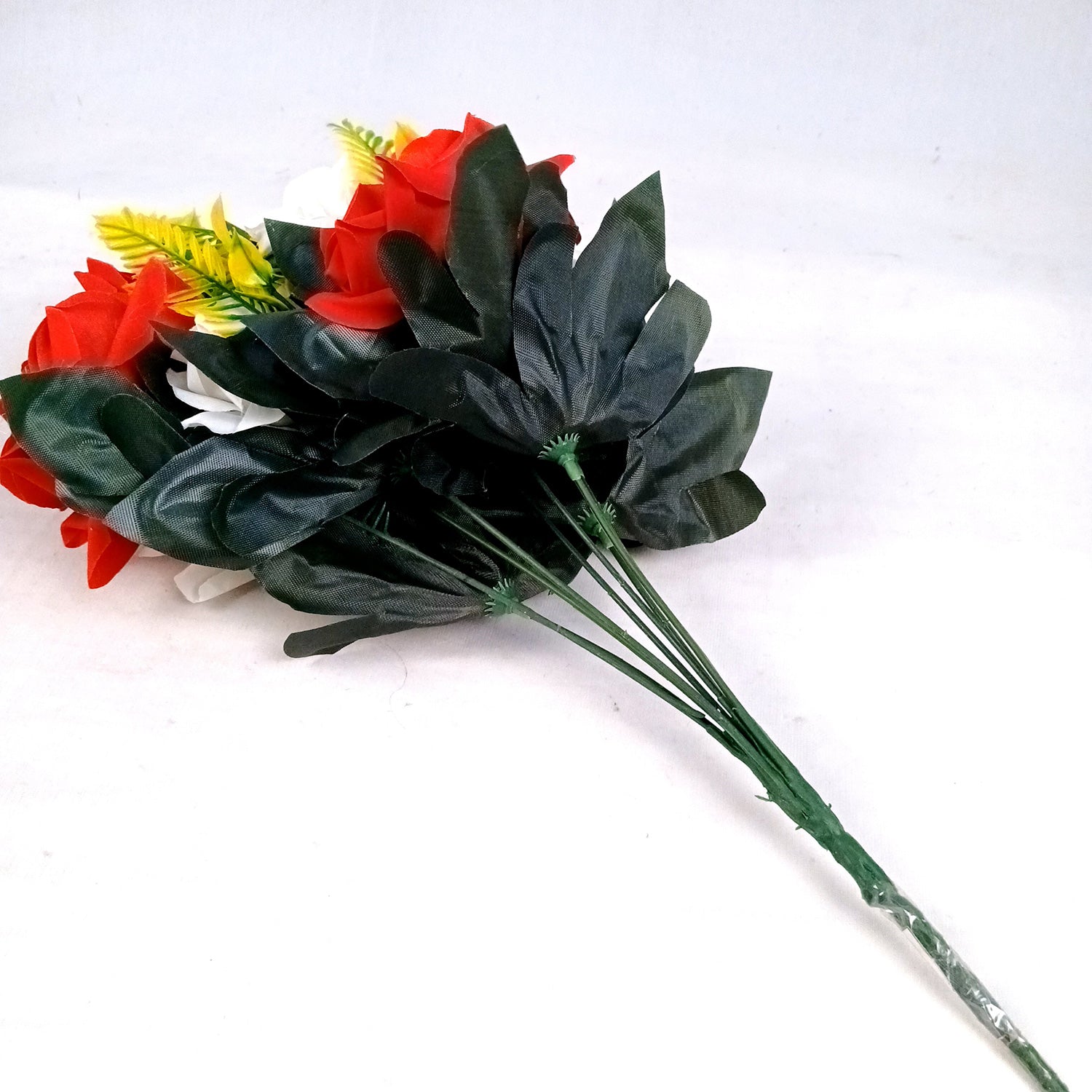 Artificial Flowers Rose | Faux Gulab Flowers Bunch - for Home Decor, Living Room, Centerpiece - 16 Inch - Apkamart