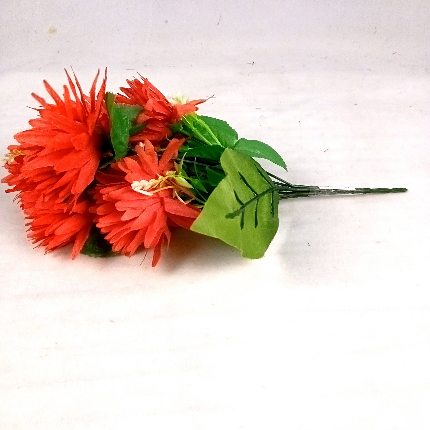 Artificial Flowers Dahlia Bunches for Vase Pot | Faux Flowers Stick - for Home Decor, Living Room, Wedding & Party Decoration  (Vase Not Included) - 15 Inch - Apkamart #Colour_Red