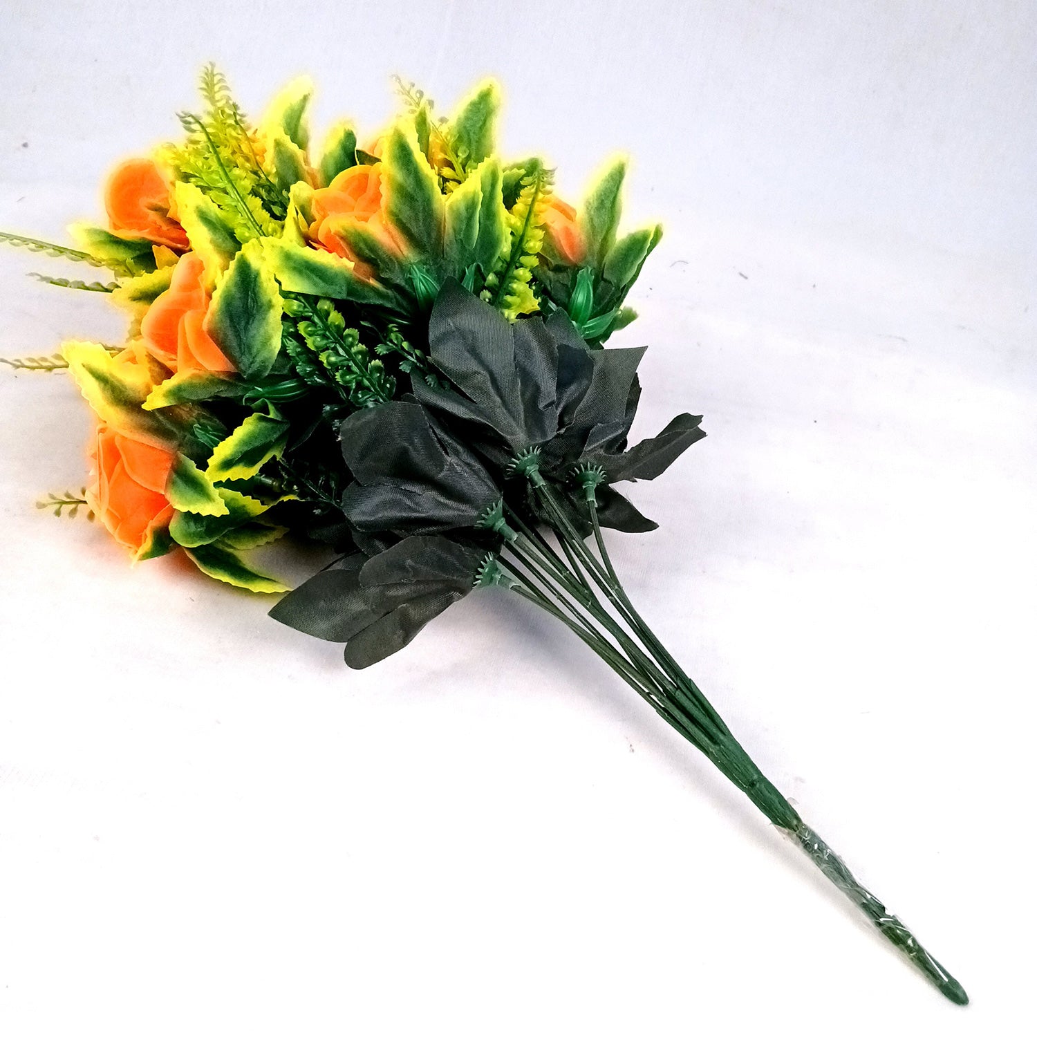 Artificial Flower Bouquet | Rose Fake Flowers Bunch - For Vase, Pot, Home, Bedroom, Balcony, Office Corner, Living Room - 16 Inch - Apkamart #Style_Design 2