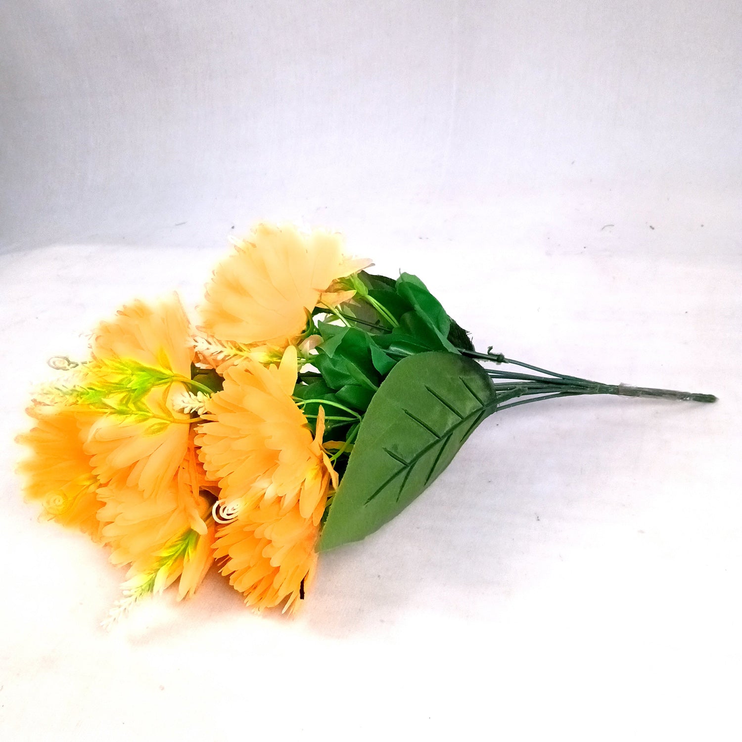 Artificial Flower Dahlia | Fake Flowers Bunch Dahalia - For Vase, Pot, Home, Bedroom, Balcony, Office Corner, Living Room - 18 Inch - Apkamart #Colour_Yellow