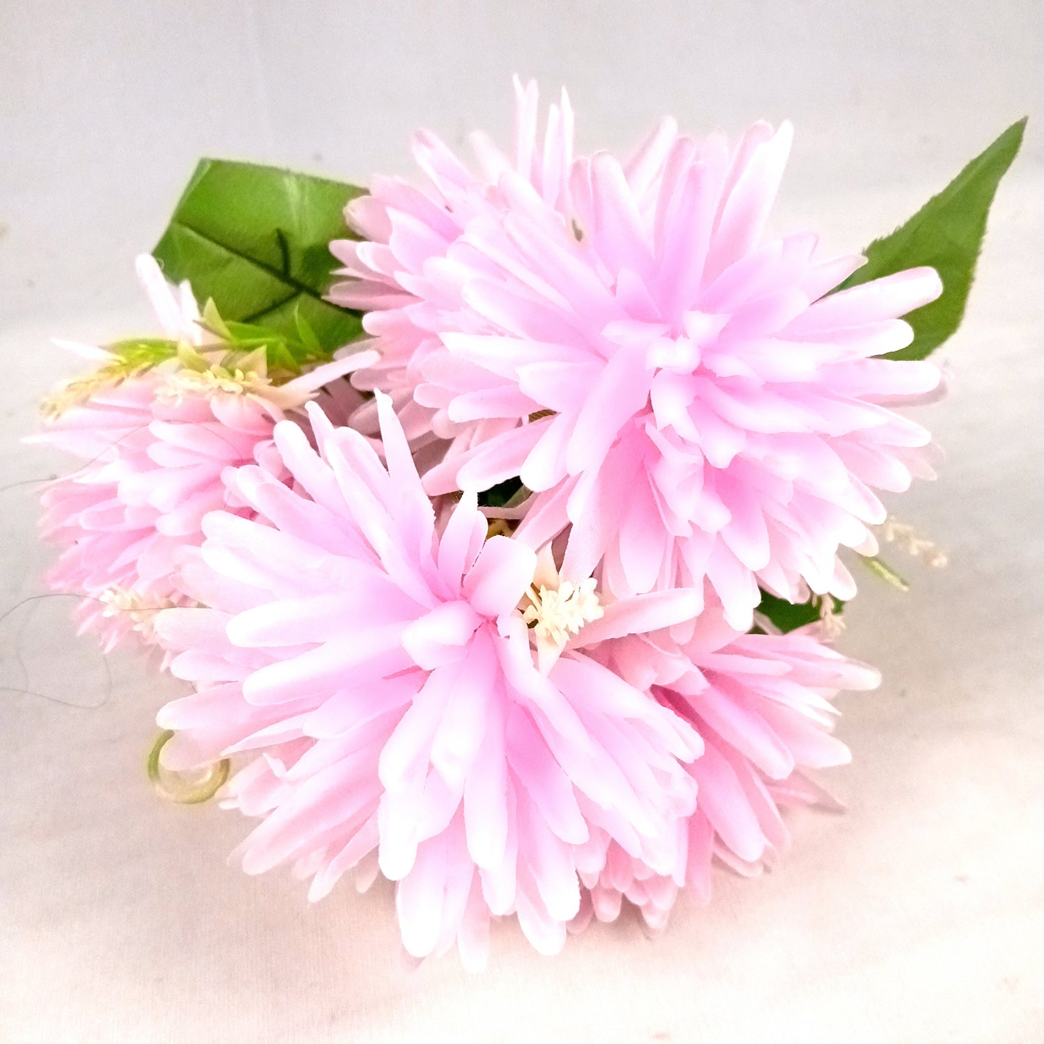 Artificial Flowers Dahlia Bunches for Vase Pot | Faux Flowers Stick - for Home Decor, Living Room, Wedding & Party Decoration (Vase Not Included) - 15 Inch - Apkamart #Colour_Pink