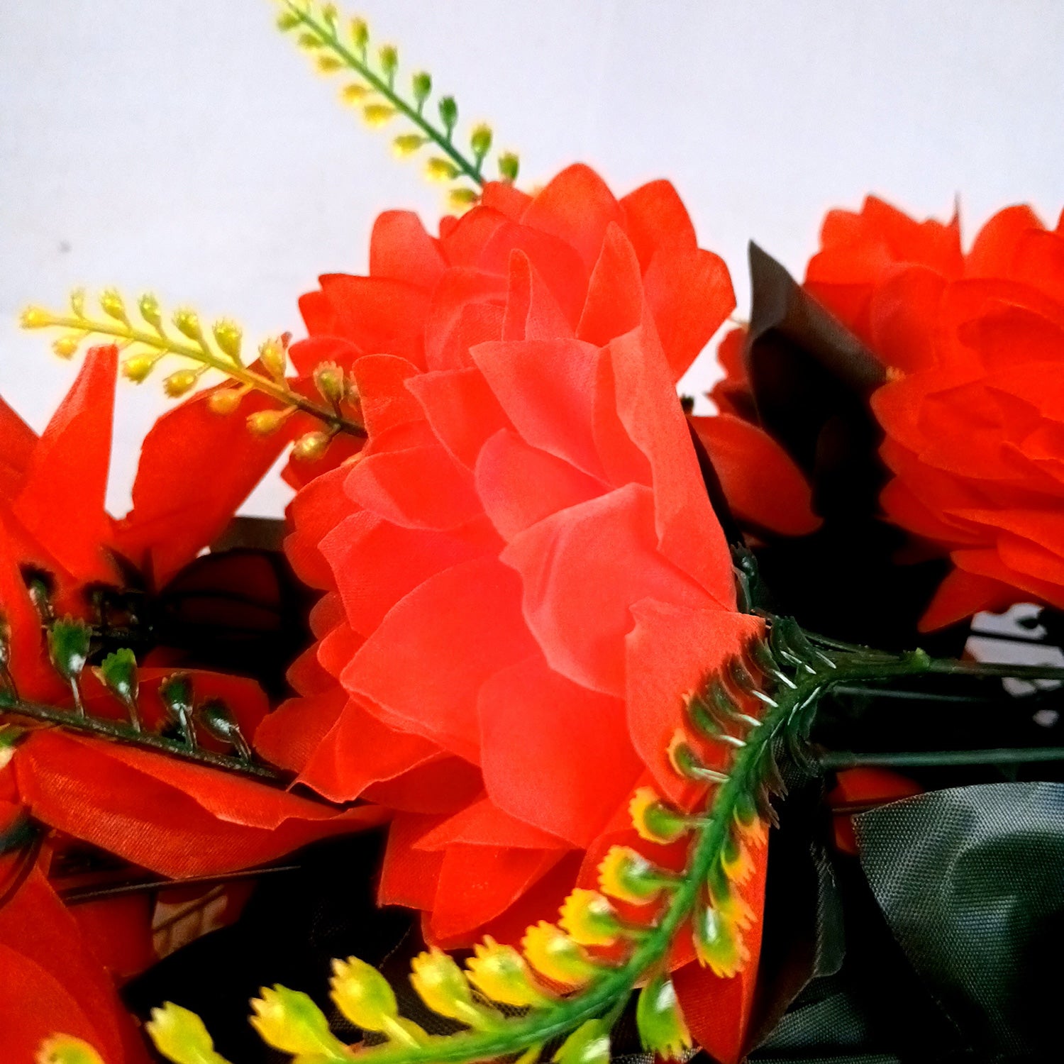 Artificial Flowers Bunches for Vase Pot | Faux Flowers Sticks - for Home Decor Living Room Side Table Centerpiece - 27 Inch - Apkamart #Colour_Red