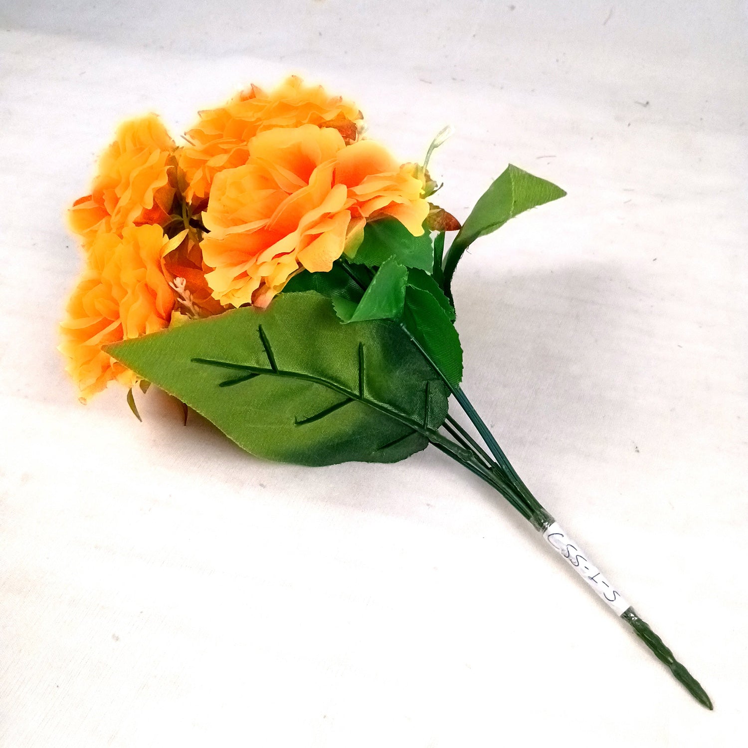 Artificial Flowers Rose Bunches for Vase Pot | Faux Flowers Stem - for Home Decor, Living Room, Office & Festivals Decoration (Vase Not Included) - 15 Inch - Apkamart #Colour_Orange