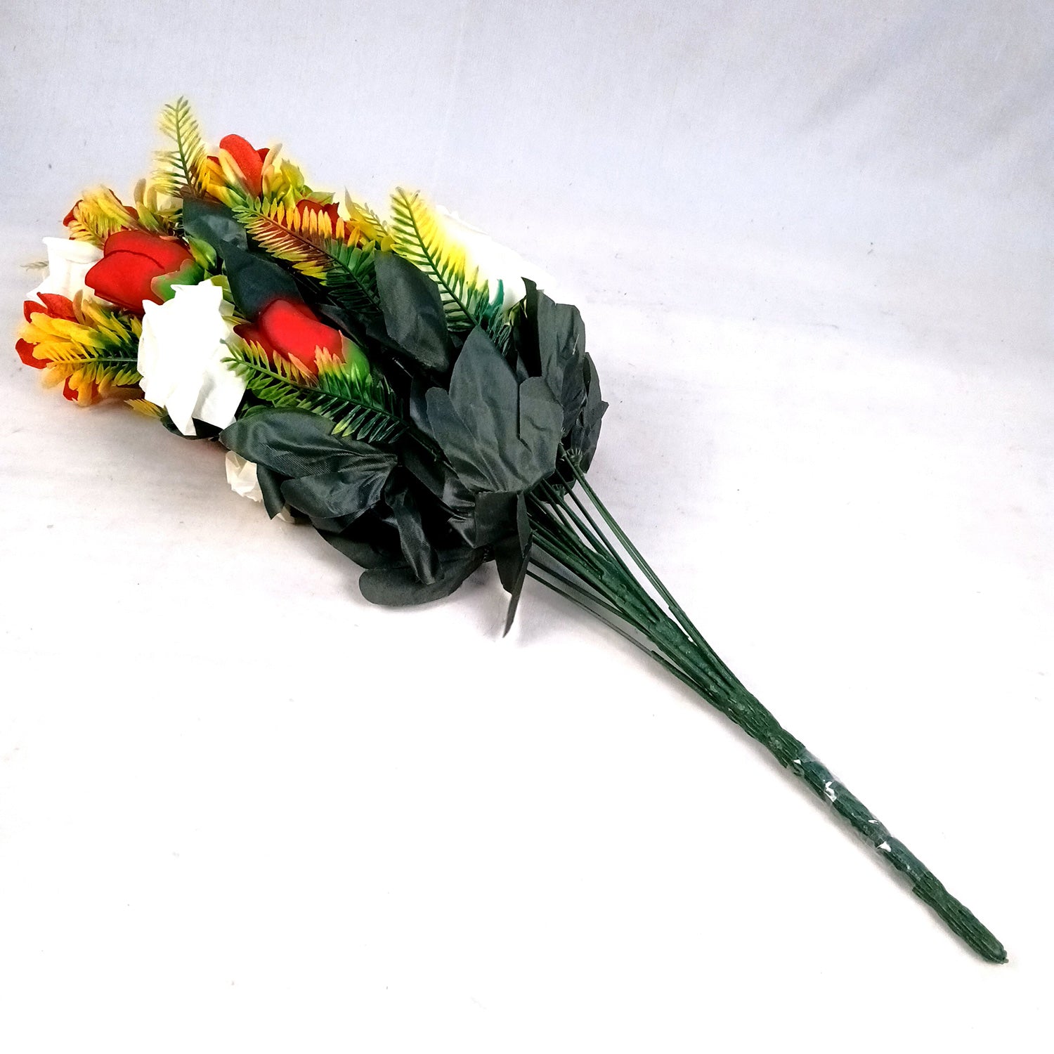 Artificial Flower Rose Sticks | Fake Flowers Bunch - For Vase, Pot, Home, Bedroom, Balcony, Living Room - 24 Inch - Apkamart