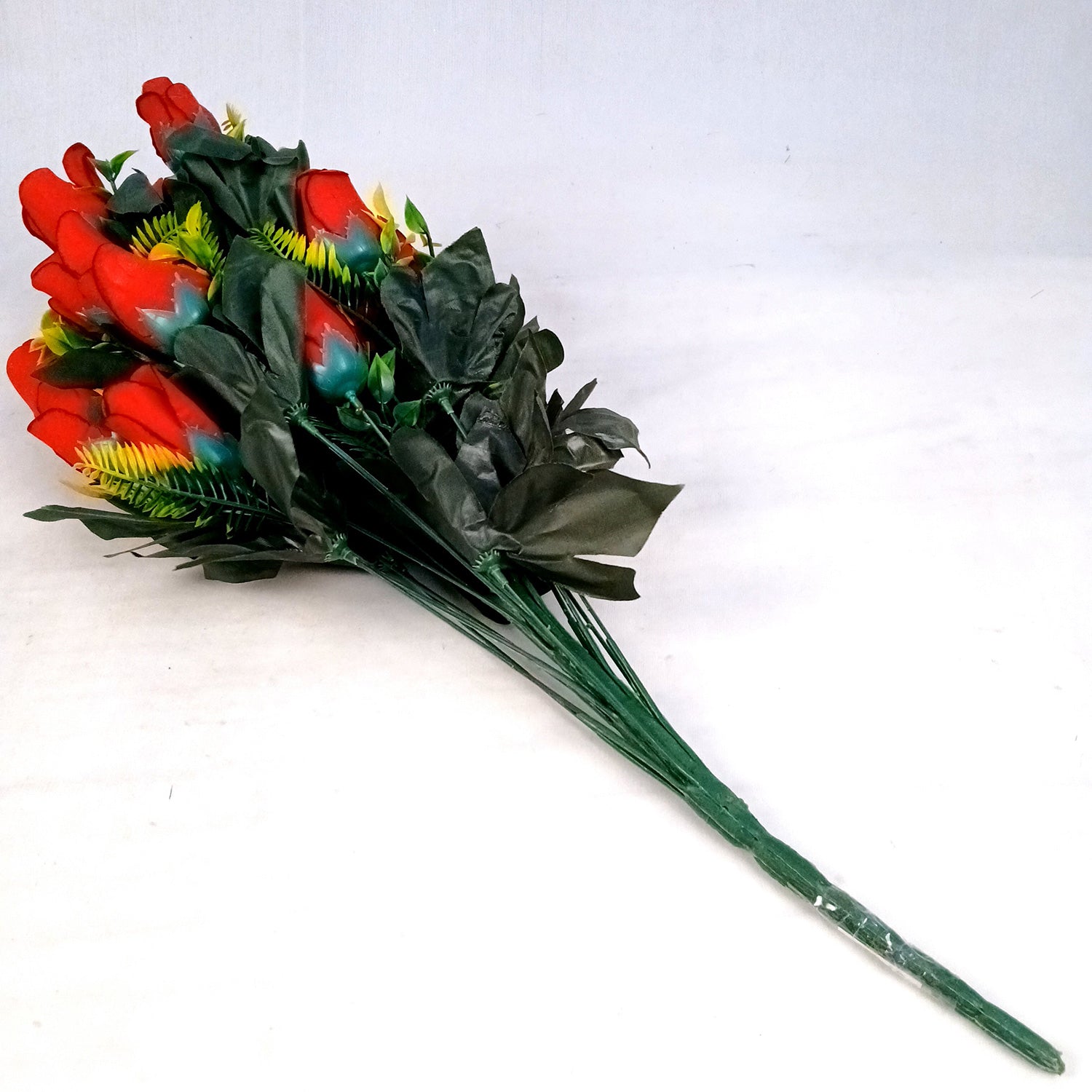 Artificial Flowers Rose | Faux Flowers Bunch - for Home Decor, Living Room, Side Table - 26 Inch - Apkamart