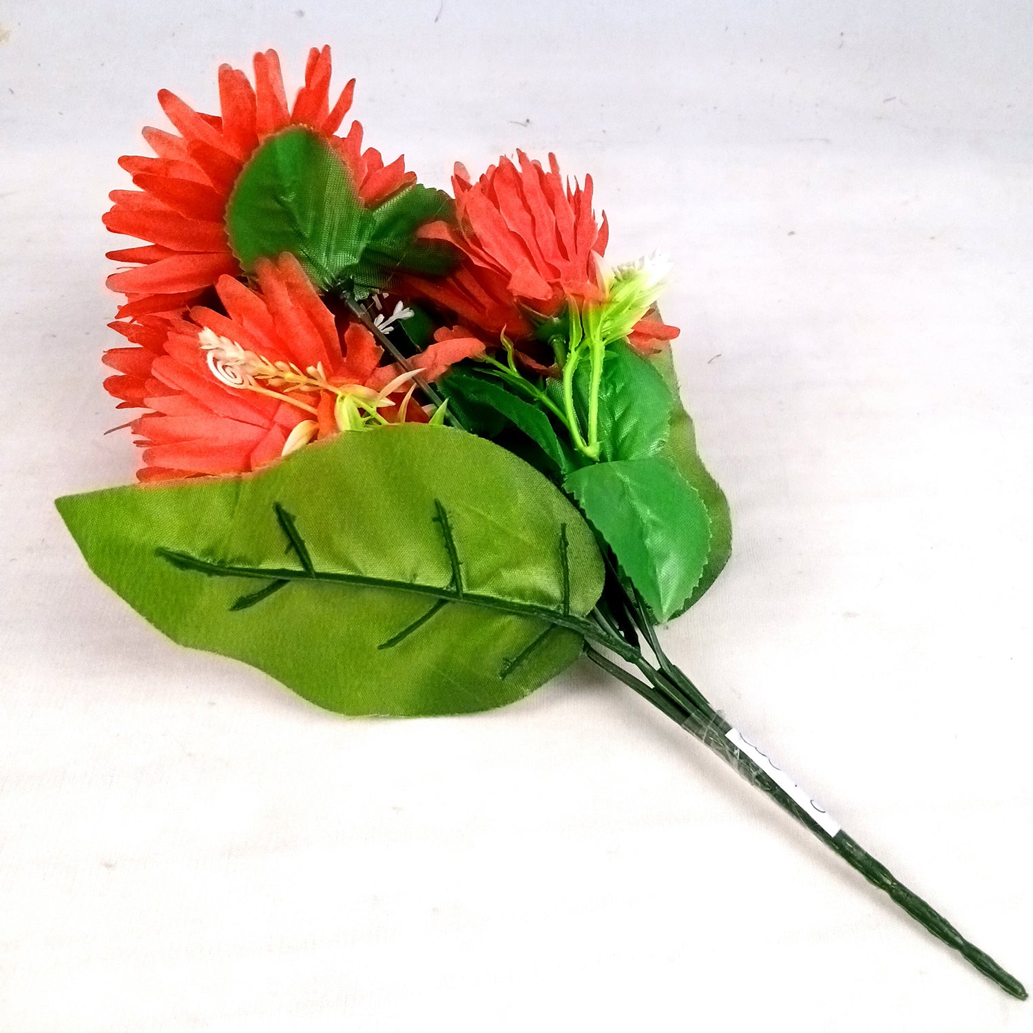 Artificial Flowers Dahlia Bunches for Vase Pot | Faux Flowers Stick - for Home Decor, Living Room, Wedding & Party Decoration  (Vase Not Included) - 15 Inch - Apkamart #Colour_Red