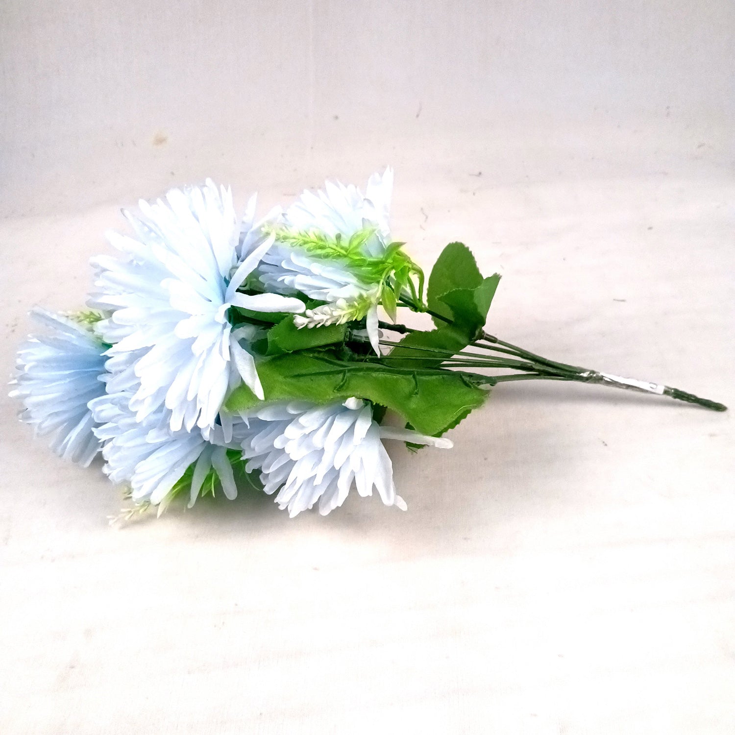 Artificial Flowers Dahlia Bunches for Vase Pot | Faux Flowers Stick - for Home Decor, Living Room, Wedding & Party Decoration  (Vase Not Included) - 15 Inch - Apkamart #Colour_Blue