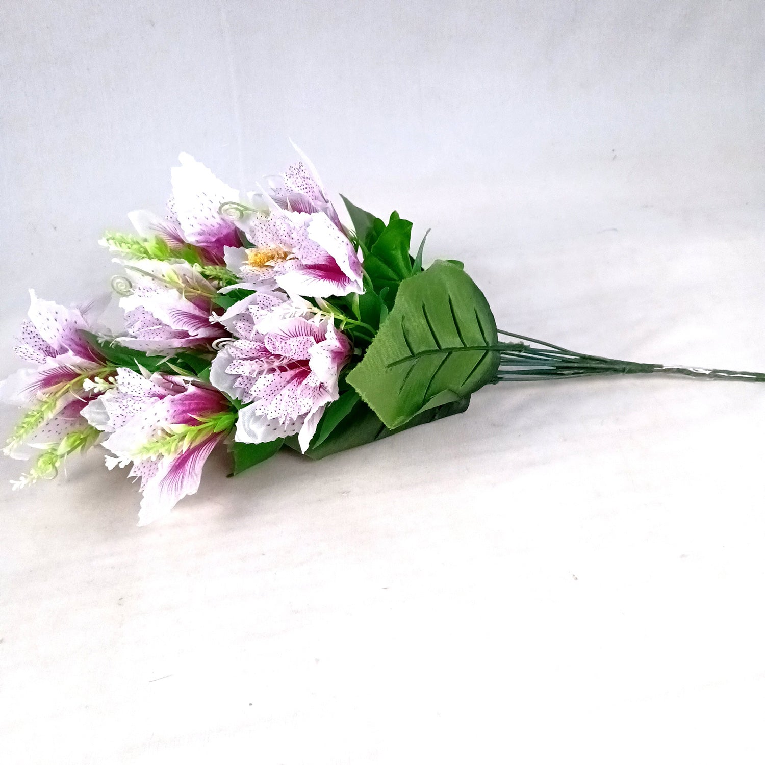 Artificial Flower Bouquets | Faux Flowers Bunch - for Table Vase, Pot, Home Decor, Living Room, Side Table Centerpiece - 18 Inch - Apkamart #Colour_Purple