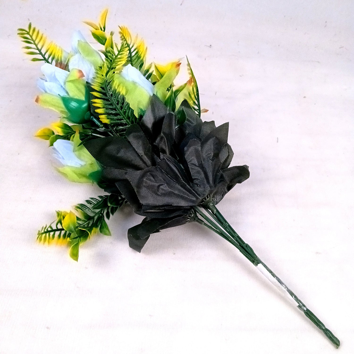 Artificial Flowers Rose Bunches for Vase Pot | Faux Flowers Stem - for Home Decor, Living Room, Office, Wedding & Party Decoration (Vase Not Included) - 14 Inch - Apkamart #Colour_Blue