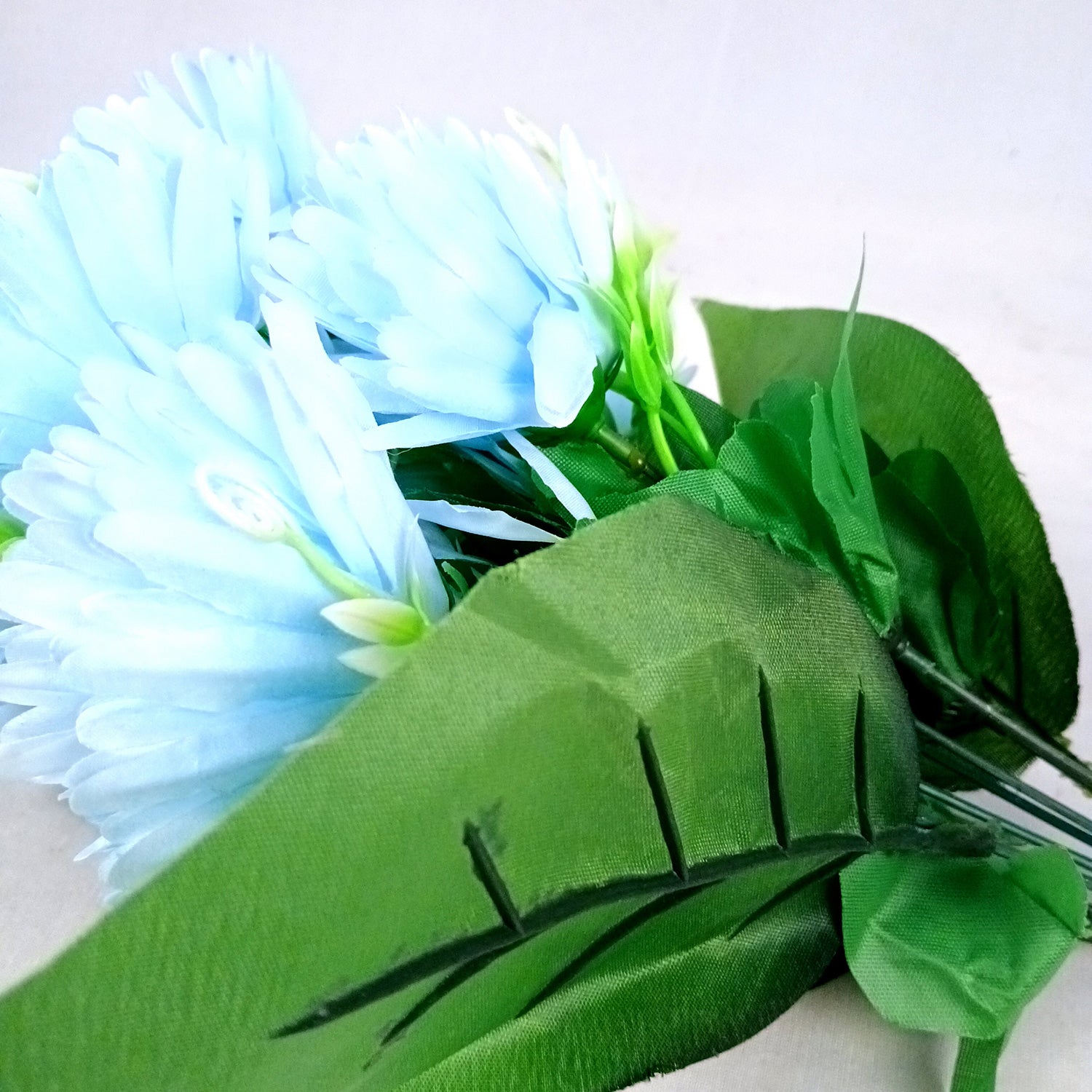 Artificial Flower Dahlia | Fake Flowers Bunch Dahalia - For Vase, Pot, Home, Bedroom, Balcony, Office Corner, Living Room - 18 Inch - Apkamart #Colour_Blue