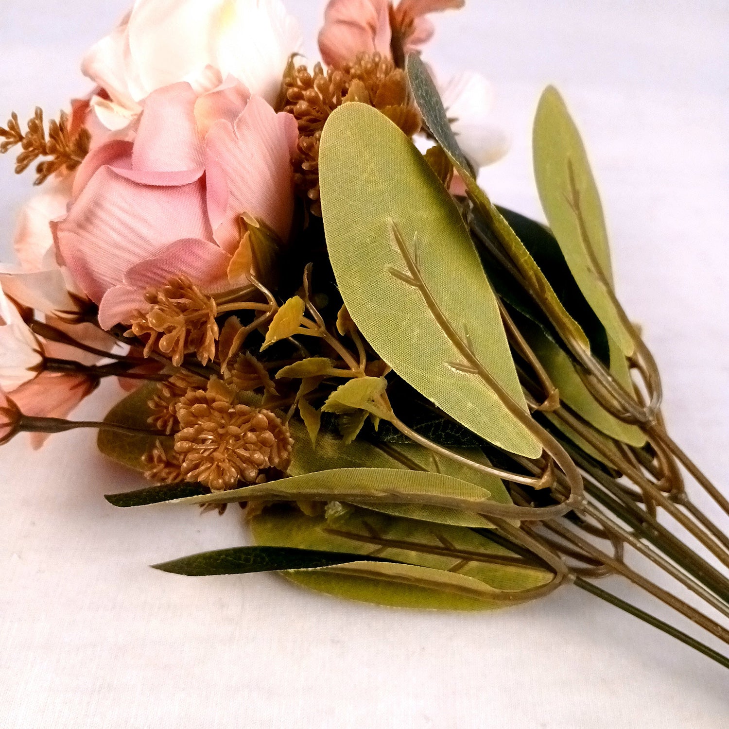 Artificial Flowers Rose Sticks | Faux Flowers Bunch - for Home Decor, Living Room, Centerpiece - 15 Inch - Apkamart #Colour_Multicolor