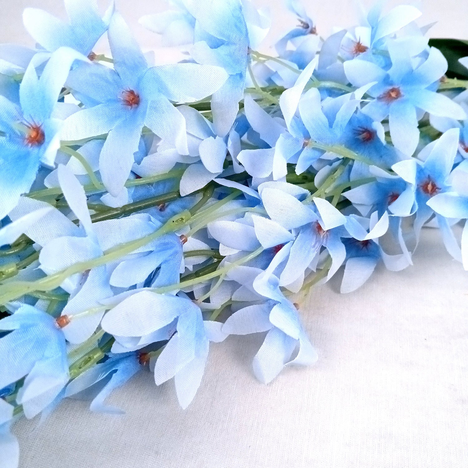 Artificial Orchids Flower Bouquets | Fake Flowers Bunch - For Vase, Pot, Home, Bedroom, Balcony, Office Corner, Living Room - 28 Inch - Apkamart #Colour_Blue