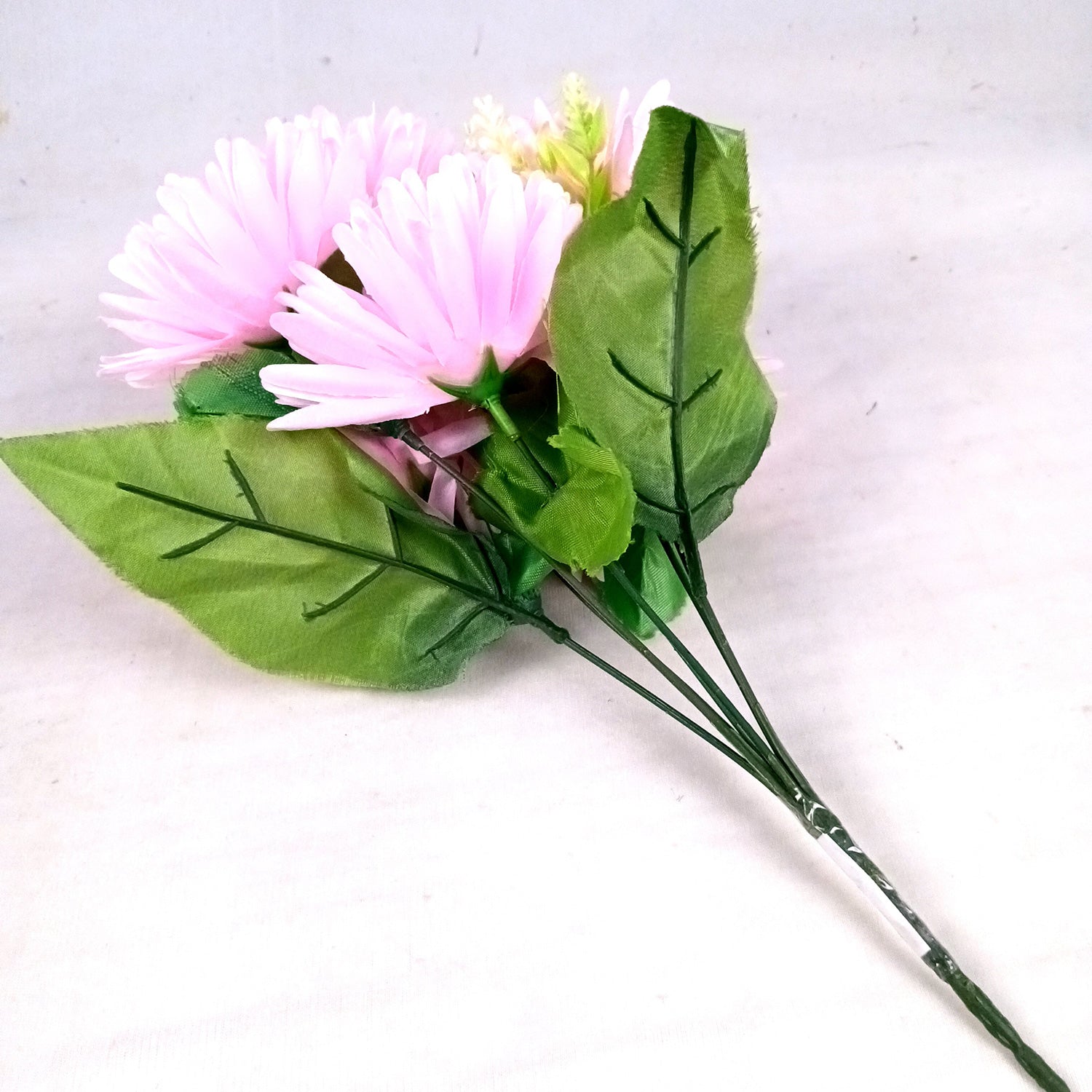 Artificial Flowers Dahlia Bunches for Vase Pot | Faux Flowers Stick - for Home Decor, Living Room, Wedding & Party Decoration (Vase Not Included) - 15 Inch - Apkamart #Colour_Pink