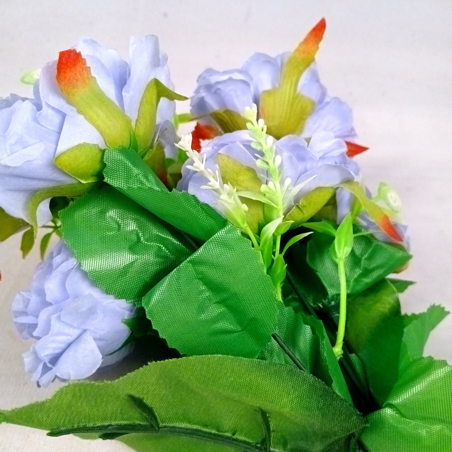 Artificial Flowers Rose Bunches for Vase Pot | Faux Flowers Stem - for Home Decor, Living Room, Wedding & Party Decoration (Vase Not Included) - 15 Inch - Apkamart #Colour_Purple