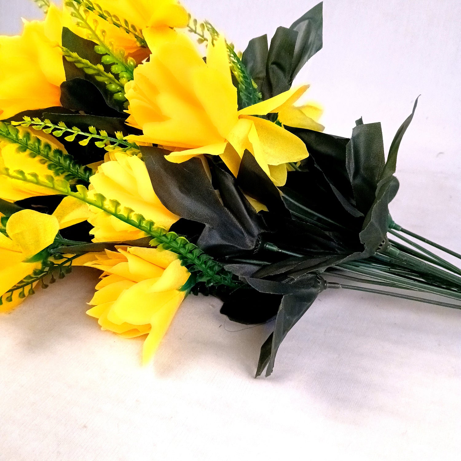 Artificial Flowers Bunches for Vase Pot | Faux Flowers Sticks - for Home Decor Living Room Side Table Centerpiece - 27 Inch - Apkamart #Colour_Yellow