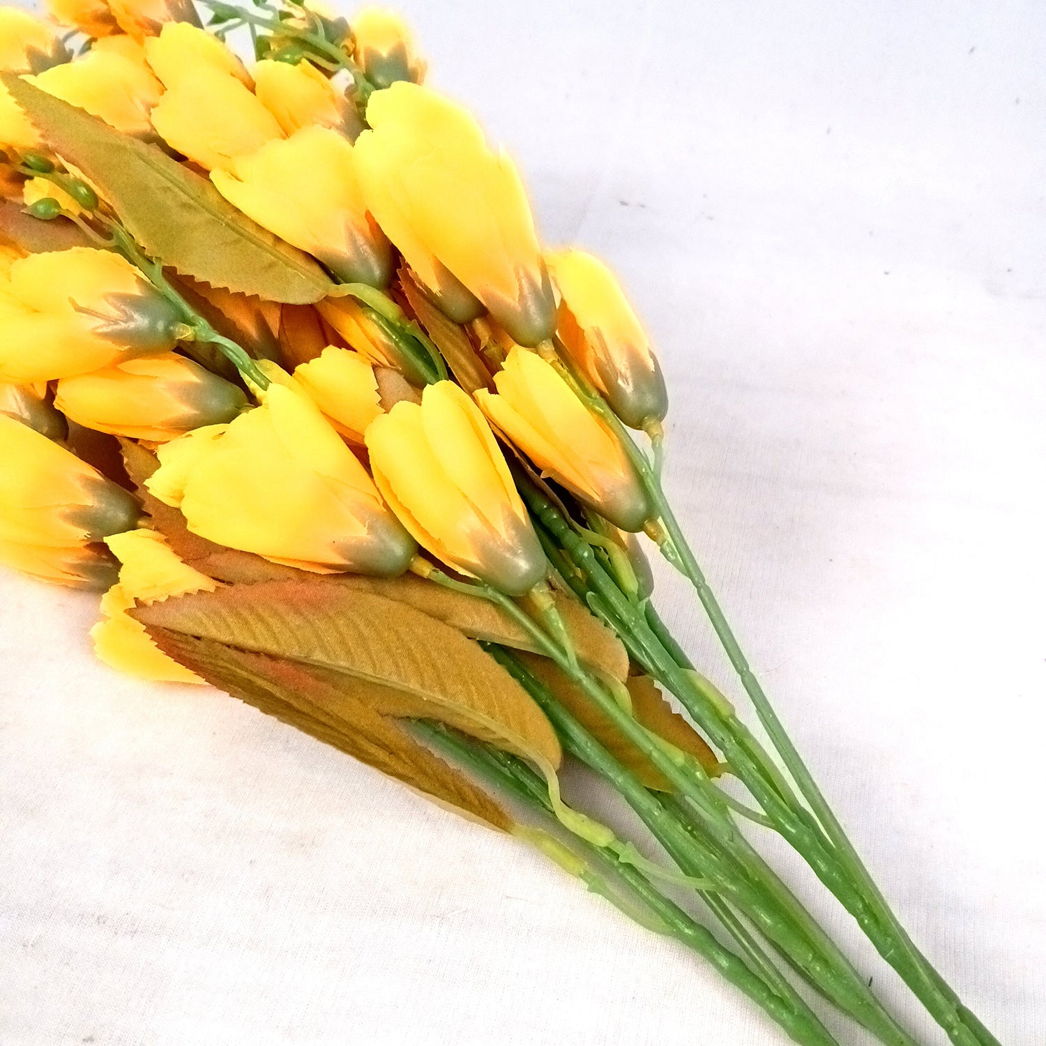Artificial Flower Tulips Bouquet | Faux Flowers Bunch - for Table Vase, Pot, Home Decor, Living Room, Side Table Centerpiece - 27 Inch - Apkamart #Colour_Yellow