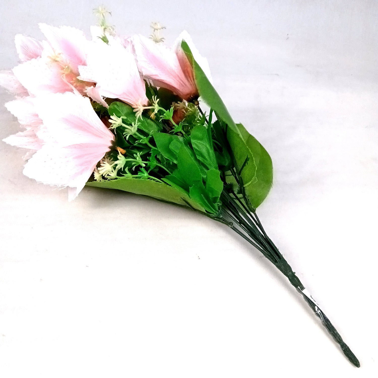 Artificial Flower Bouquets | Fake Flowers Bunch - For Vase, Pot, Home, Balcony, Office Corner, Living Room - 18 Inch - Apkamart #Colour_Pink