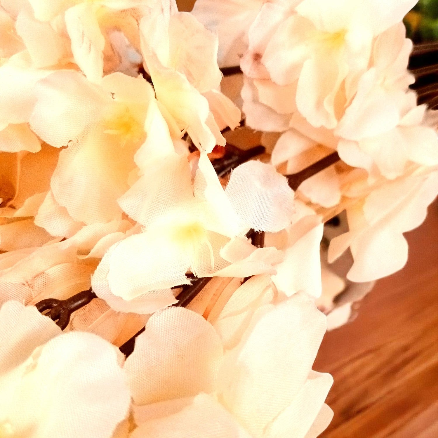 Artificial Flower Bouquets - Cherry Blossom | Faux Flowers Sticks / Bunch - for Table Vase, Home Decor, Living Room, Side Table Centerpiece - 21 Inch - Apkamart #Style_Design 2