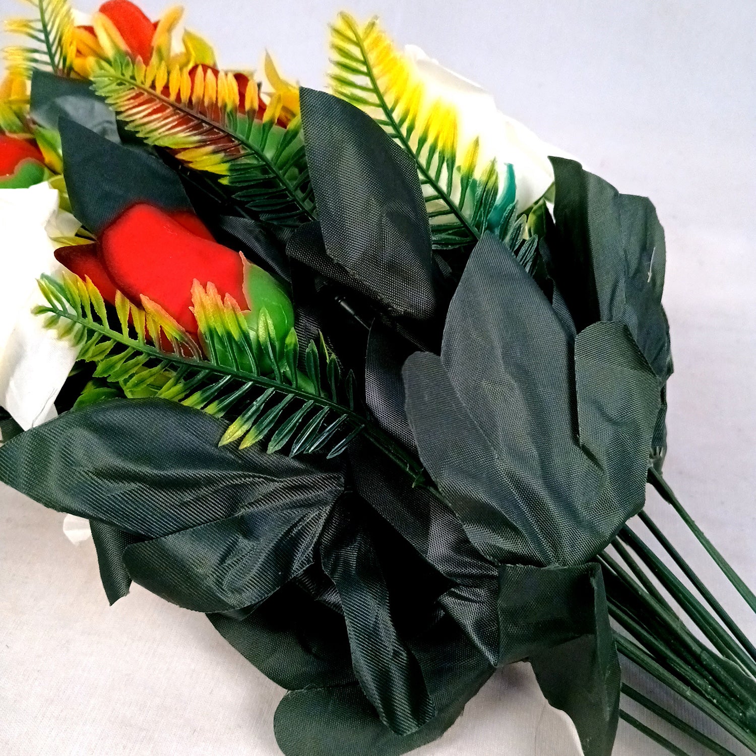 Artificial Flower Rose Sticks | Fake Flowers Bunch - For Vase, Pot, Home, Bedroom, Balcony, Living Room - 24 Inch - Apkamart