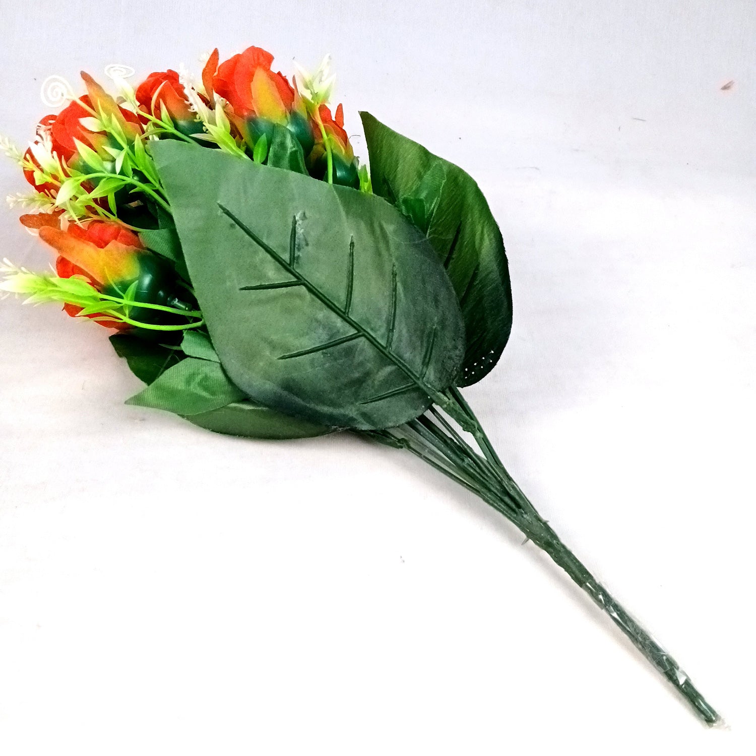 Artificial Flowers Rose | Faux Flowers Bunch - for Home Decor, Side Table, Centerpiece - 17 Inch - Apkamart #Colour_Red