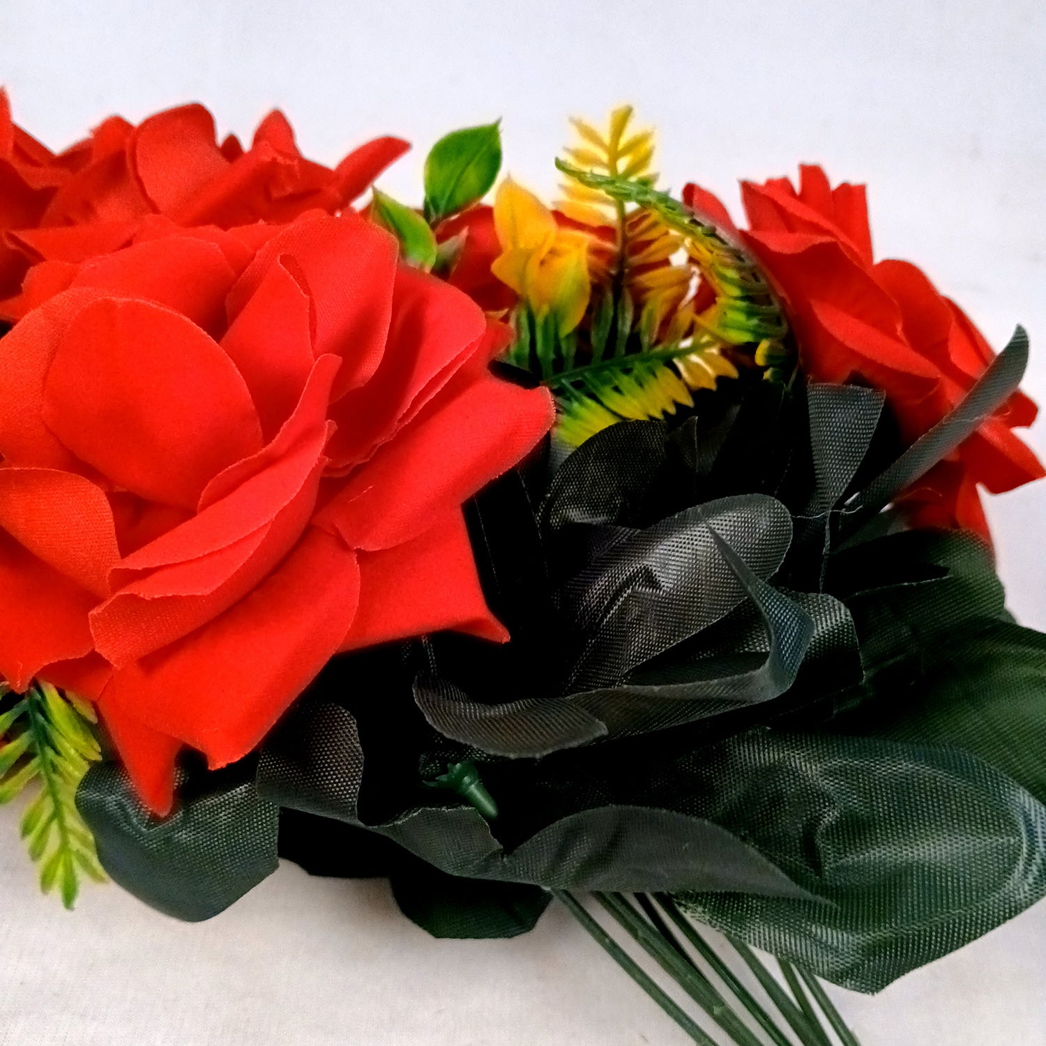 Artificial Flowers Rose Bunches for Vase Pot | Faux Flowers Stem - for Home Decor Living Room Side Table Centerpiece - 16 Inch - Apkamart