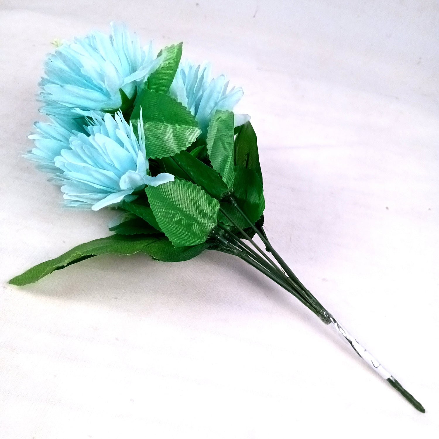 Artificial Flowers Dahlia Bunches for Vase Pot | Faux Flowers Stick - for Home Decor, Living Room, Wedding & Party Decoration (Vase Not Included) - 15 Inch - Apkamart #Colour_Blue